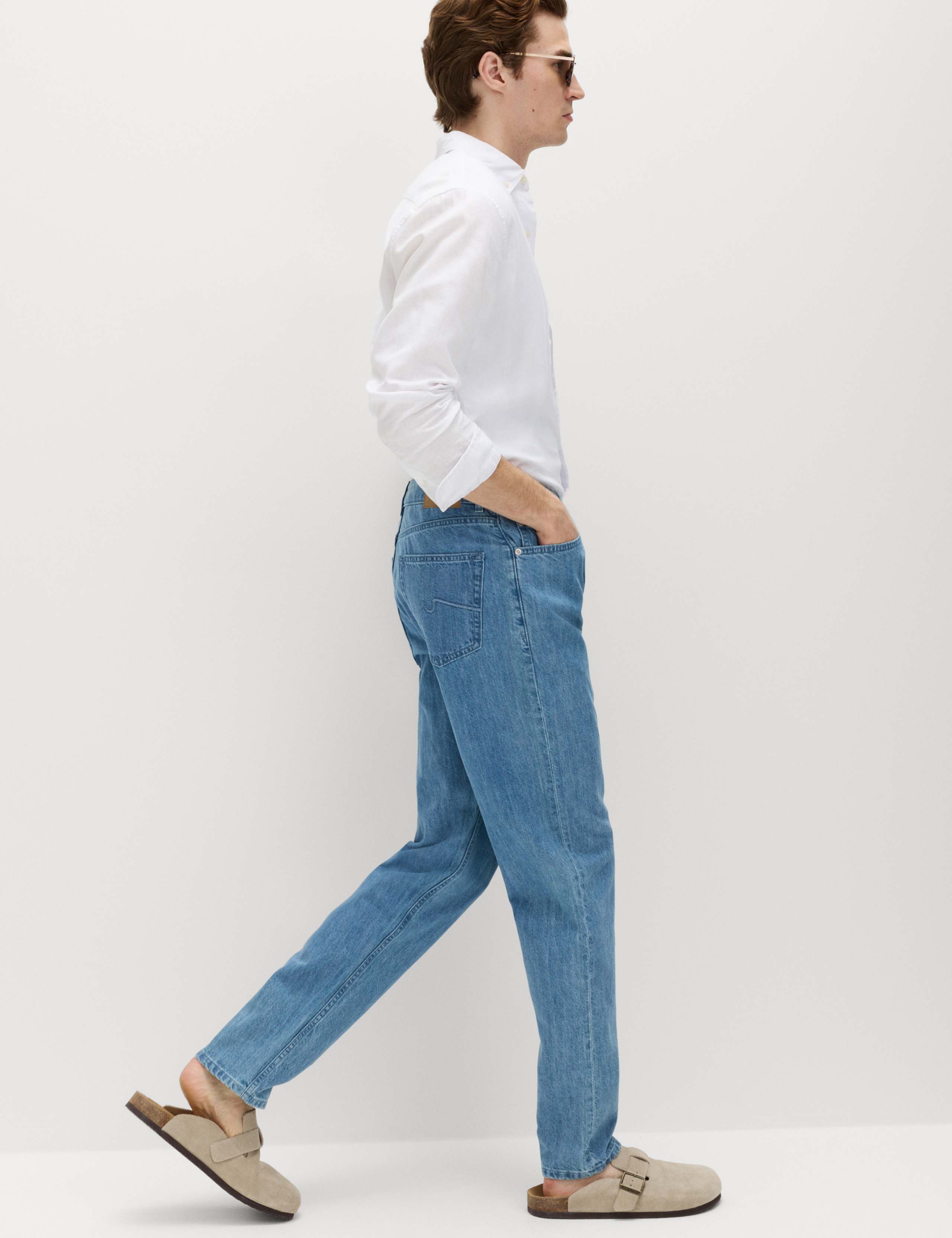 Tapered Fit Lightweight Cotton Rich Jeans 6 of 7