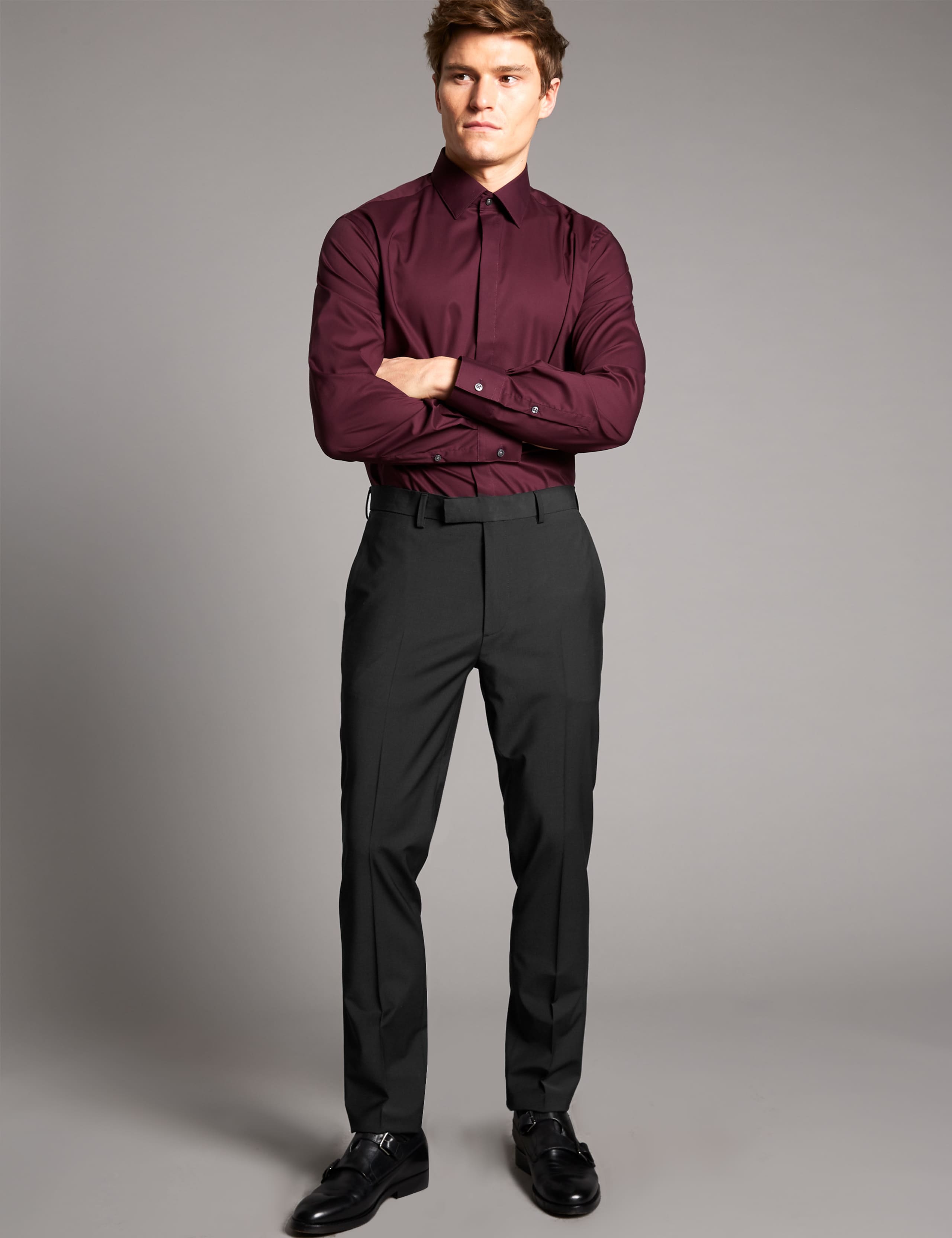 Slim Fit Wool Rich Chinos 3 of 5