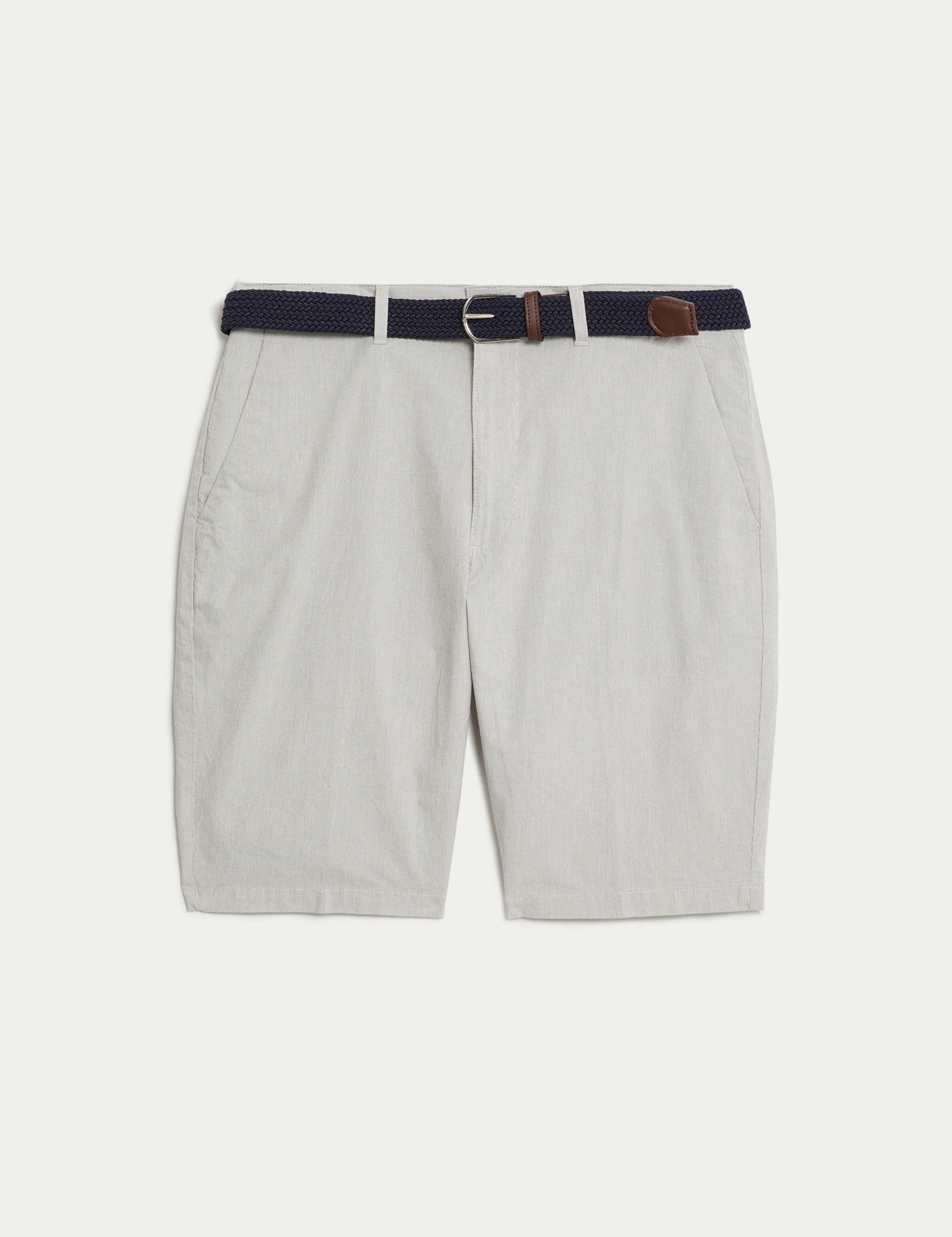 Striped Belted Stretch Chino Shorts 2 of 6
