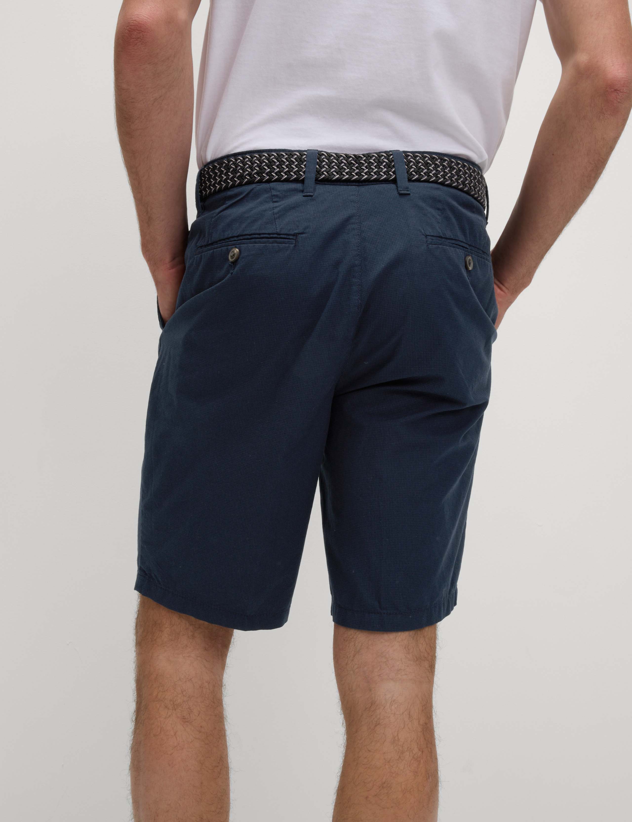 Pure Cotton Checked Belted Chino Shorts 4 of 8