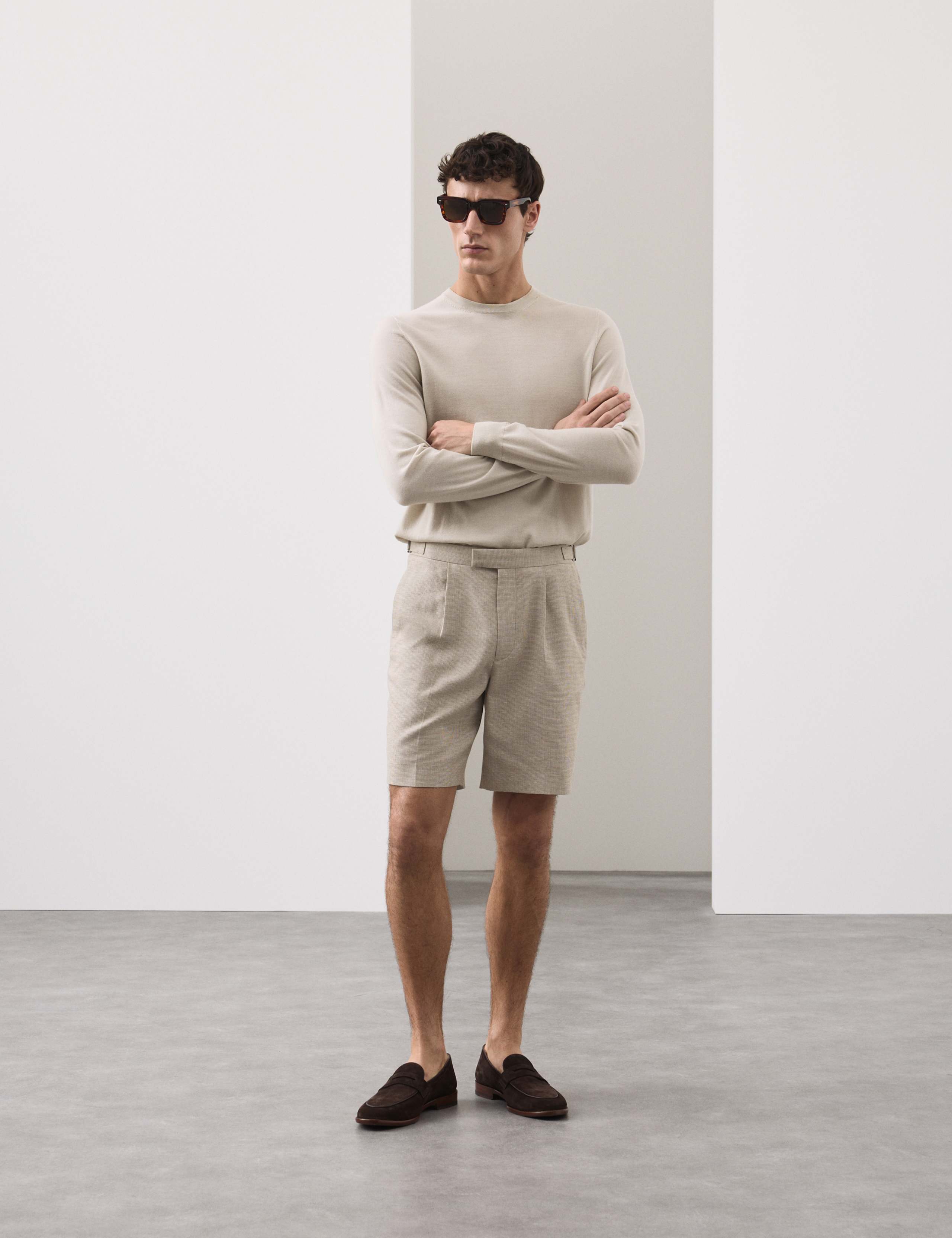 Regular Fit Textured Linen Shorts 3 of 7