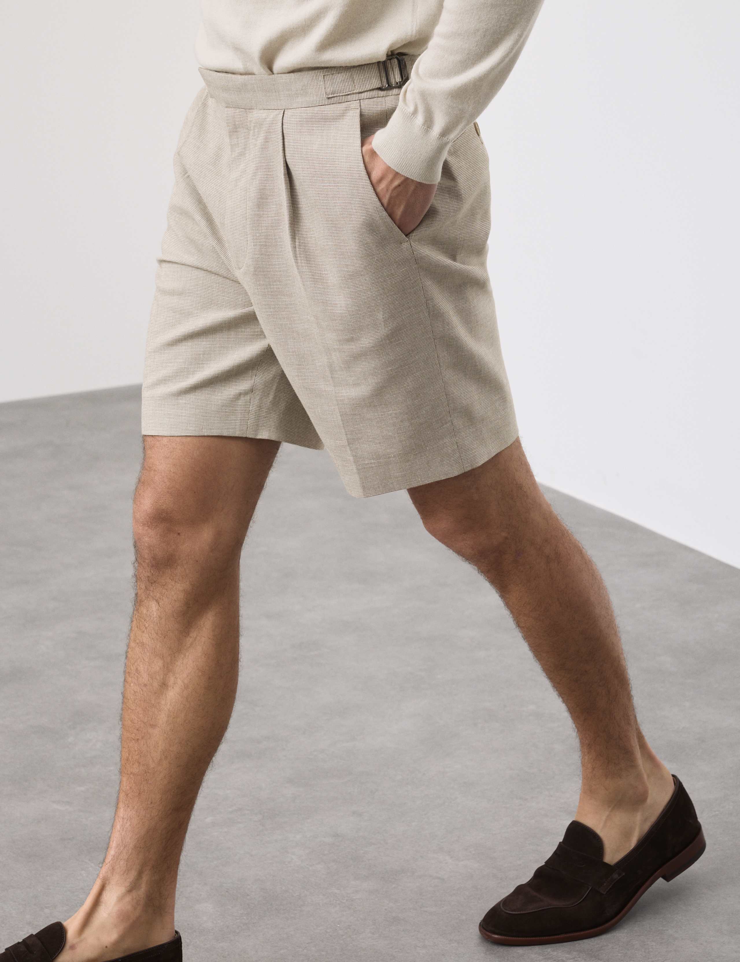 Regular Fit Textured Linen Shorts 4 of 7