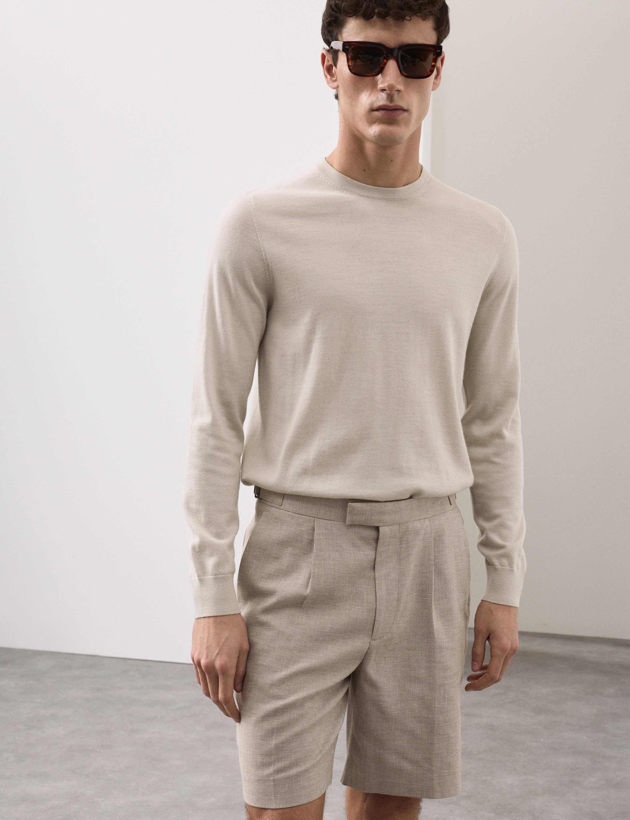 Regular Fit Textured Linen Shorts 5 of 7