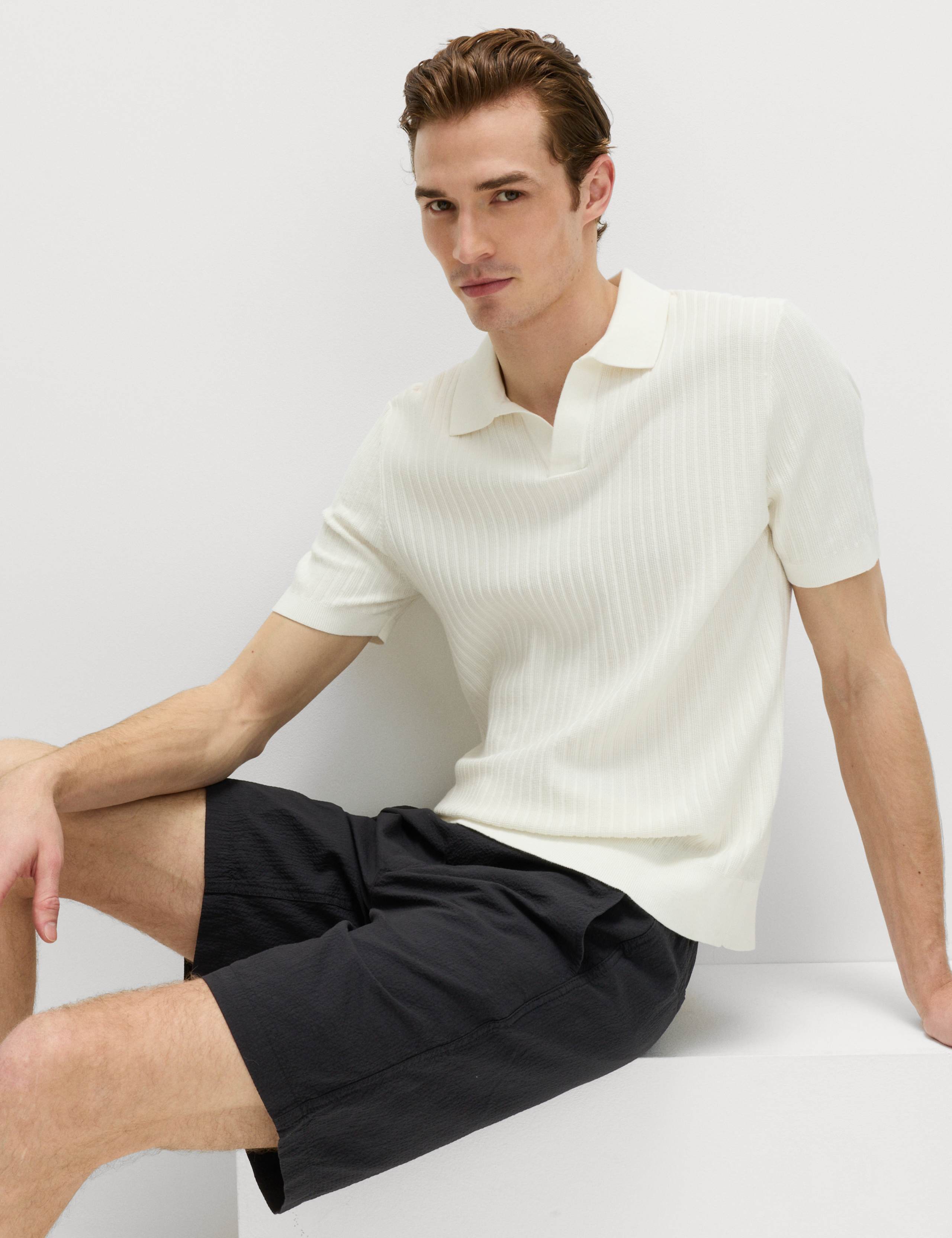 Half-Elasticated Waist Seersucker Chino Shorts 7 of 7