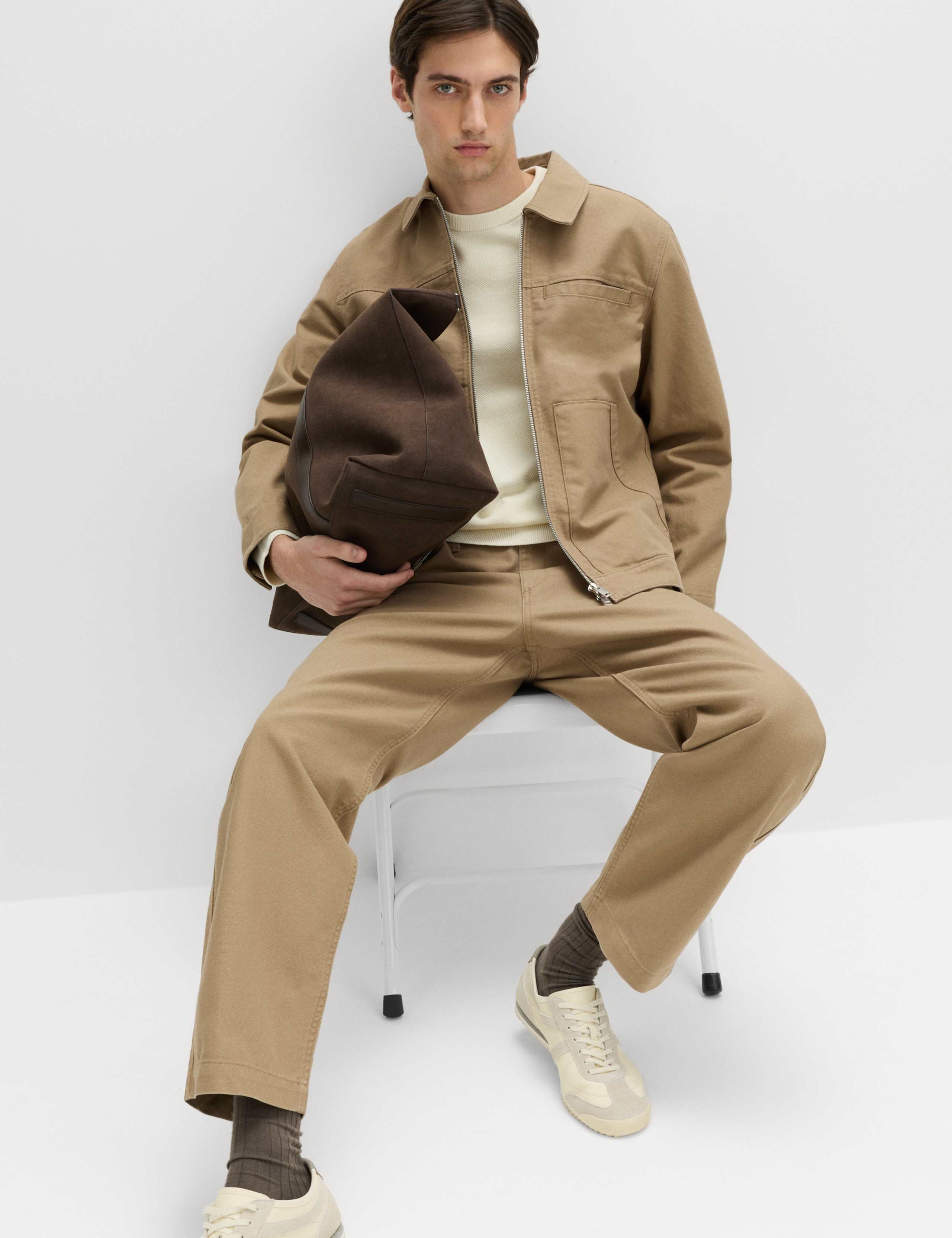 Loose Fit Pure Cotton Utility Trousers 4 of 6