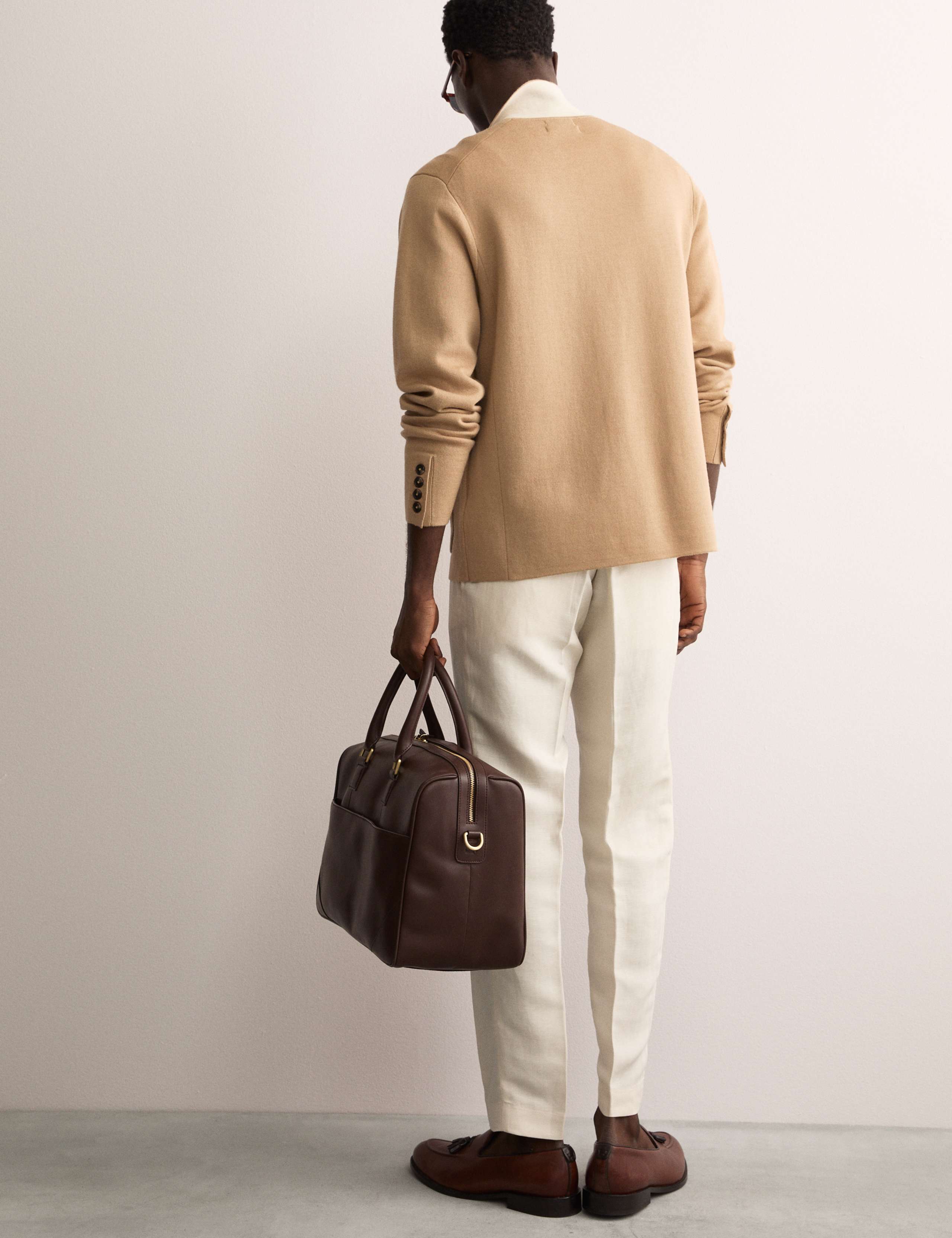 Tapered Fit Linen Blend Trousers 7 of 8