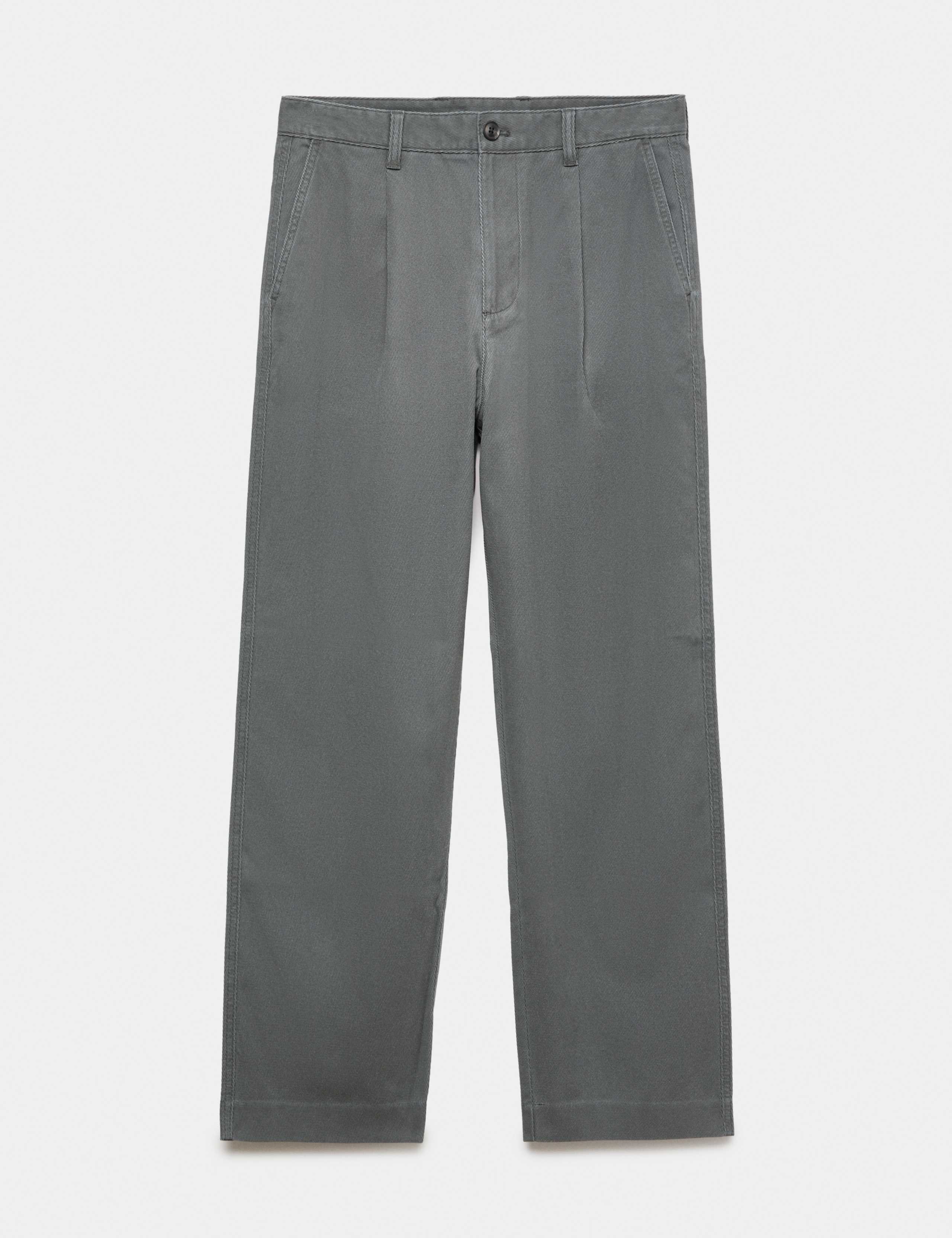 Cotton Rich Relaxed Pleat Front Trousers 2 of 7
