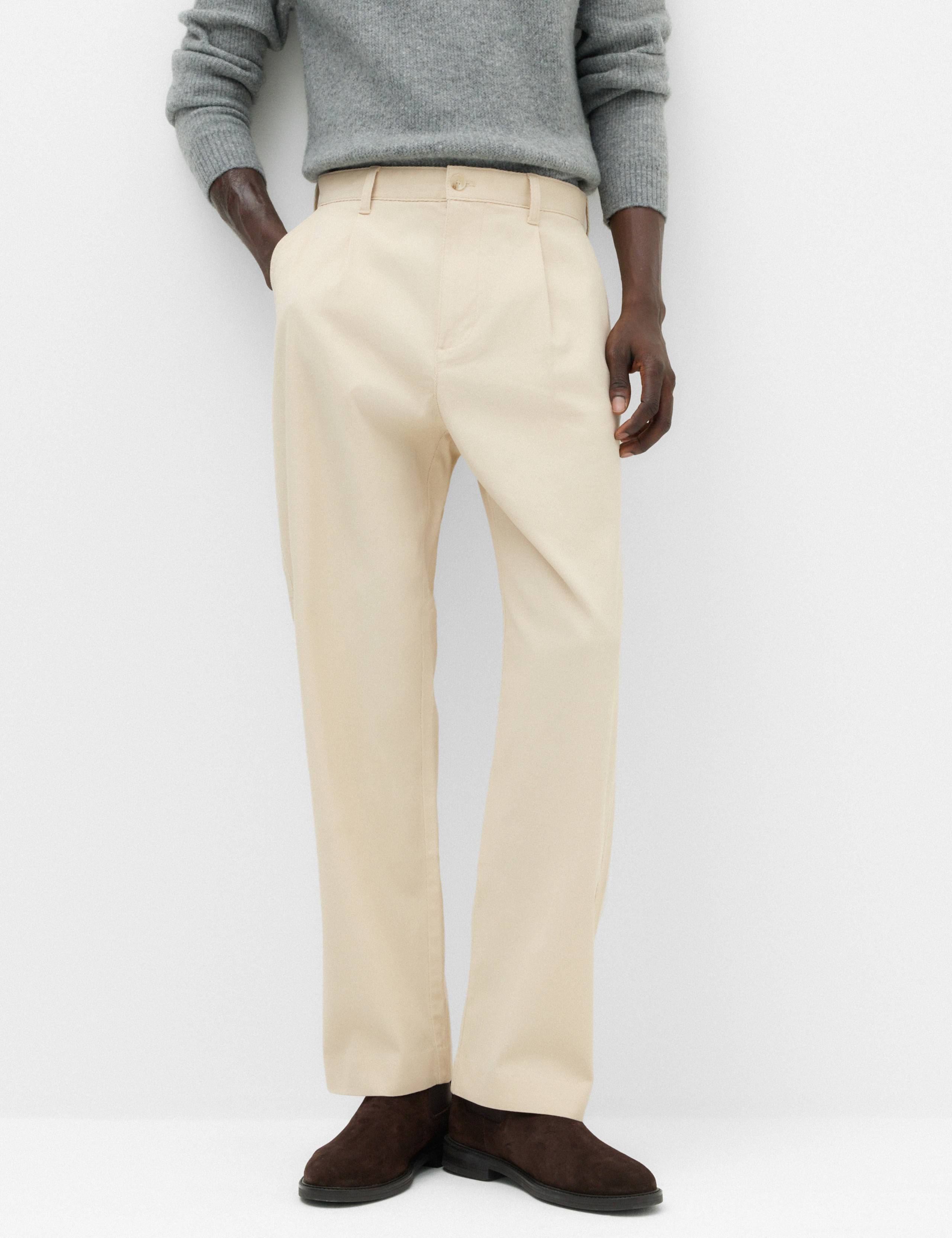 Cotton Rich Relaxed Pleat Front Trousers 1 of 5