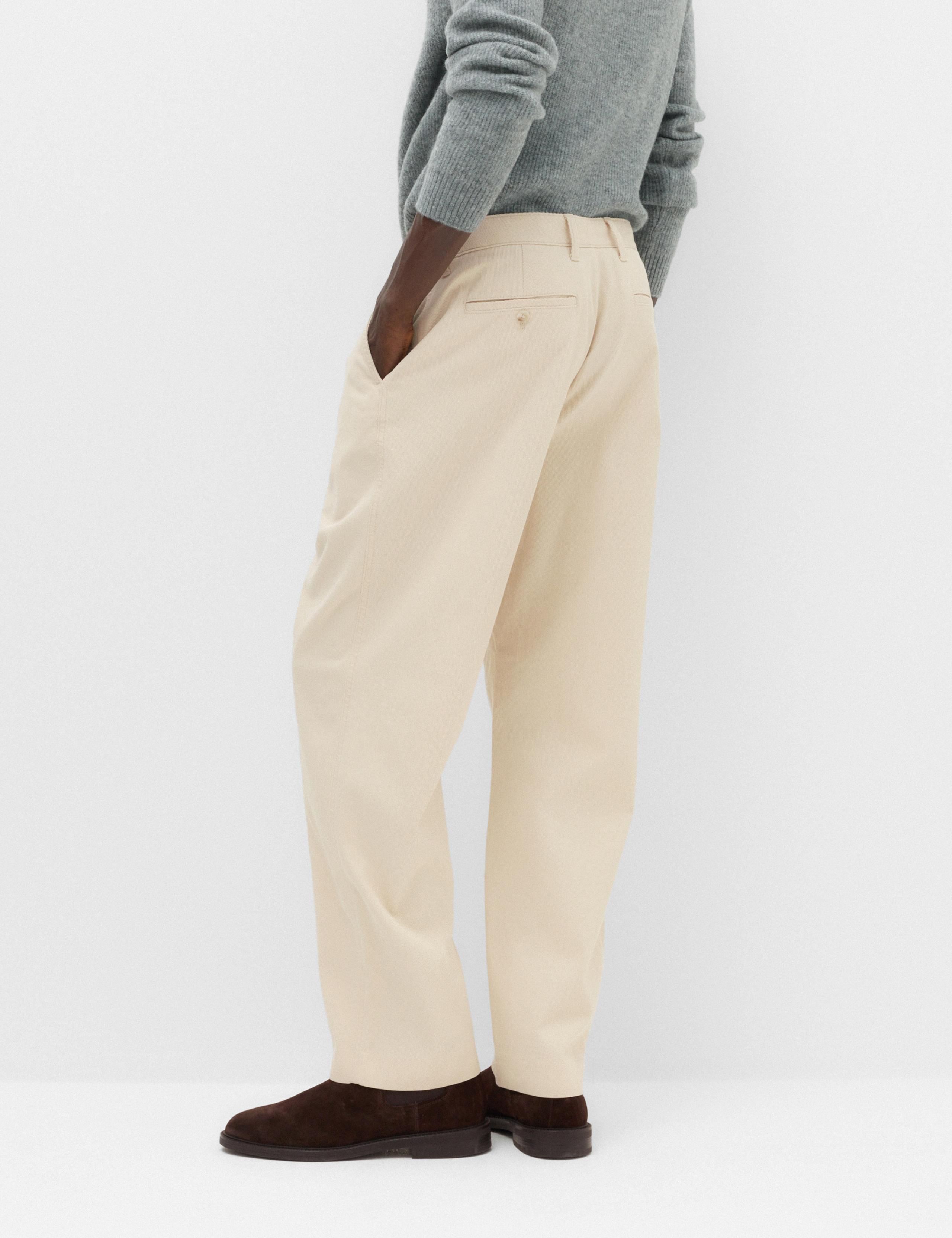 Cotton Rich Relaxed Pleat Front Trousers 4 of 5