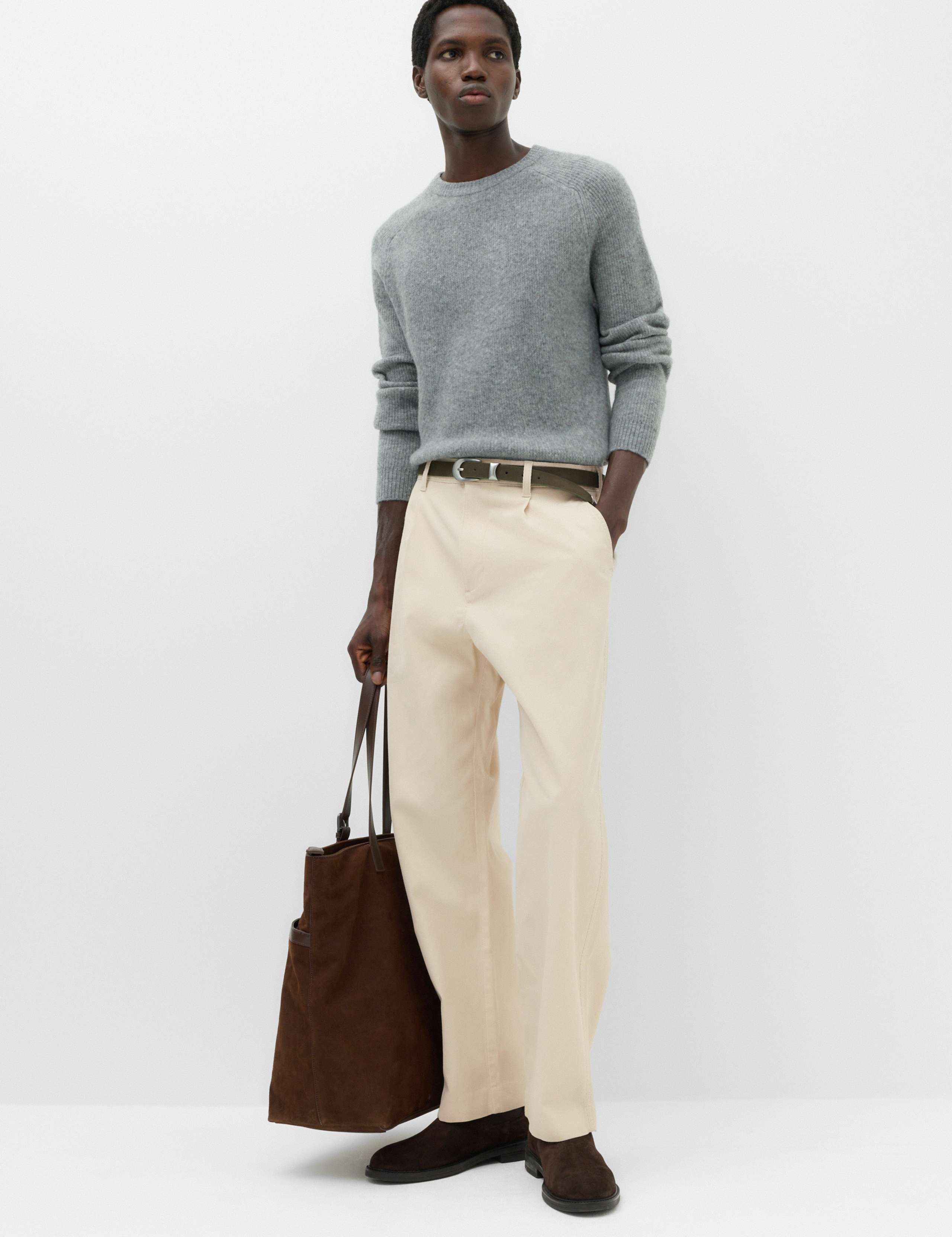 Cotton Rich Relaxed Pleat Front Trousers 5 of 5
