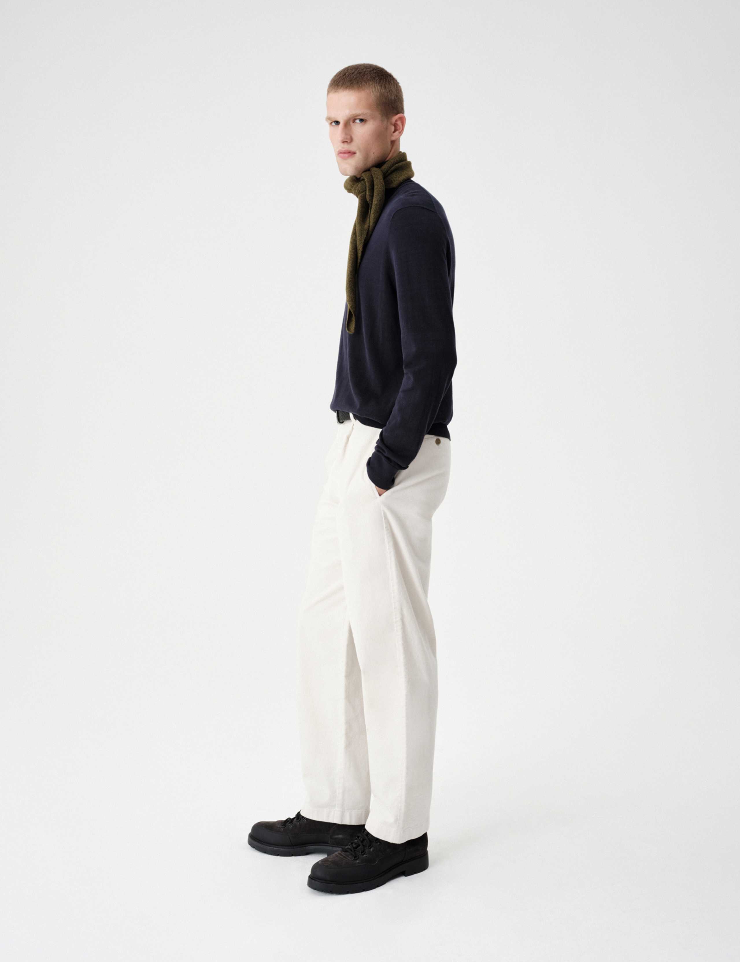 Relaxed Fit Corduroy Pleat Front Trousers 3 of 6