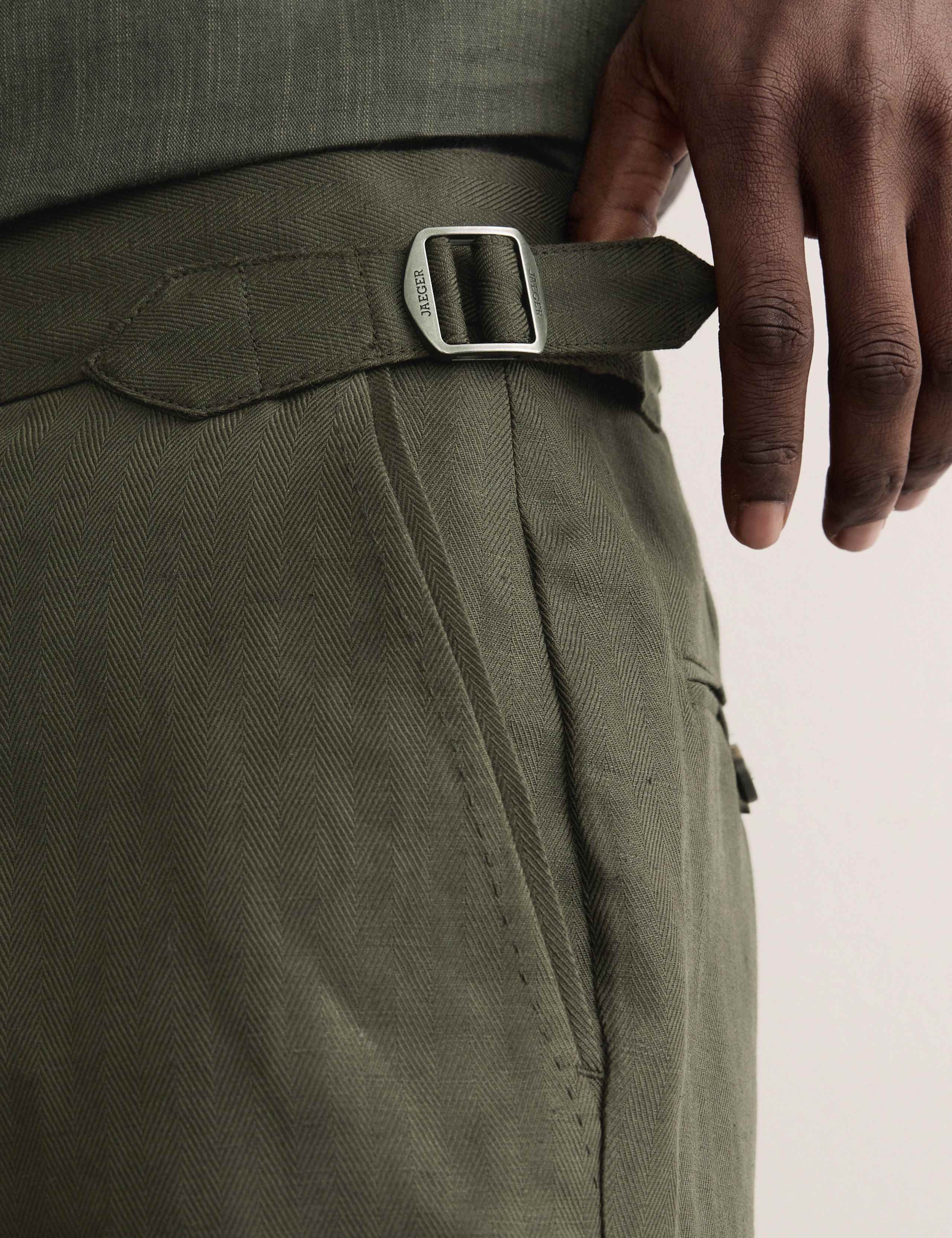 Linen Blend Herringbone Shorts 3 of 7