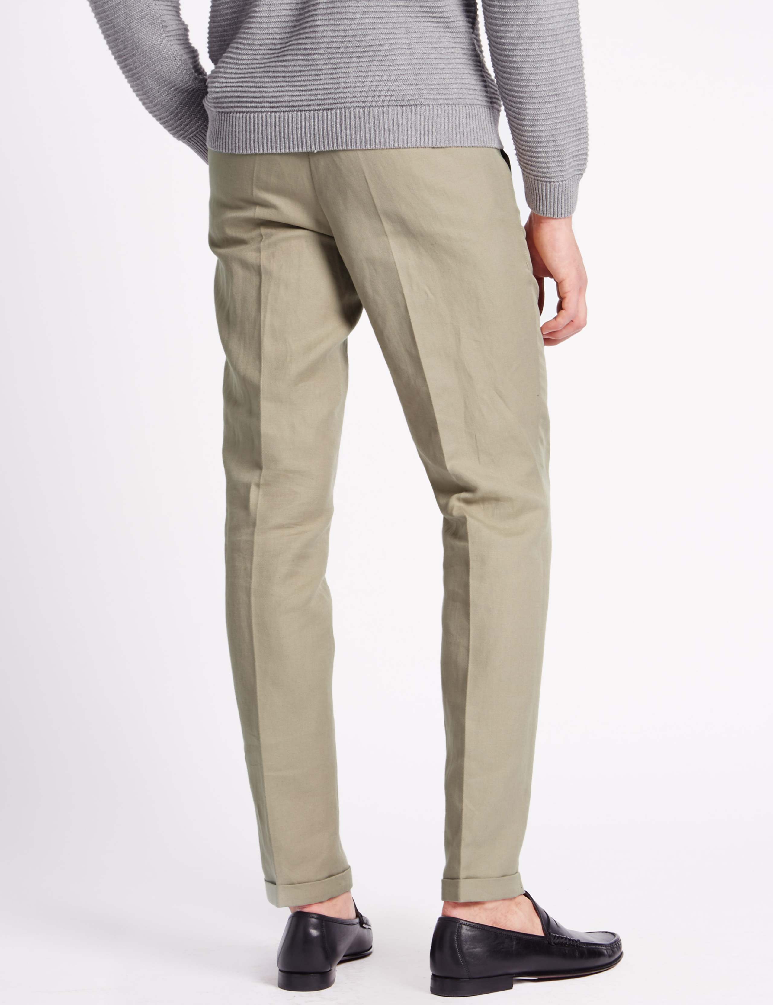 Tailored Fit Chinos with Linen 3 of 3