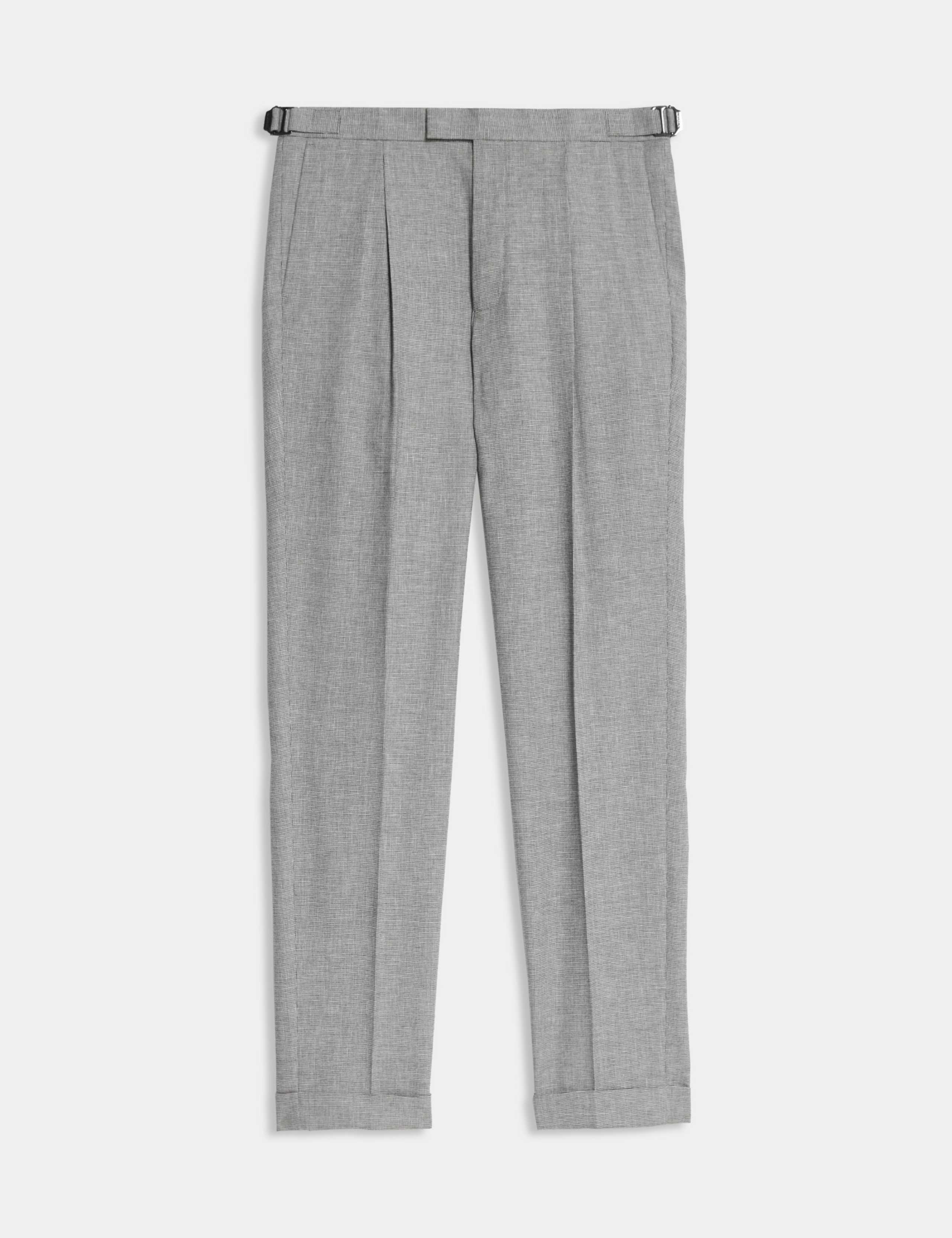 Tapered Fit Single Pleat Trousers with Linen 2 of 6