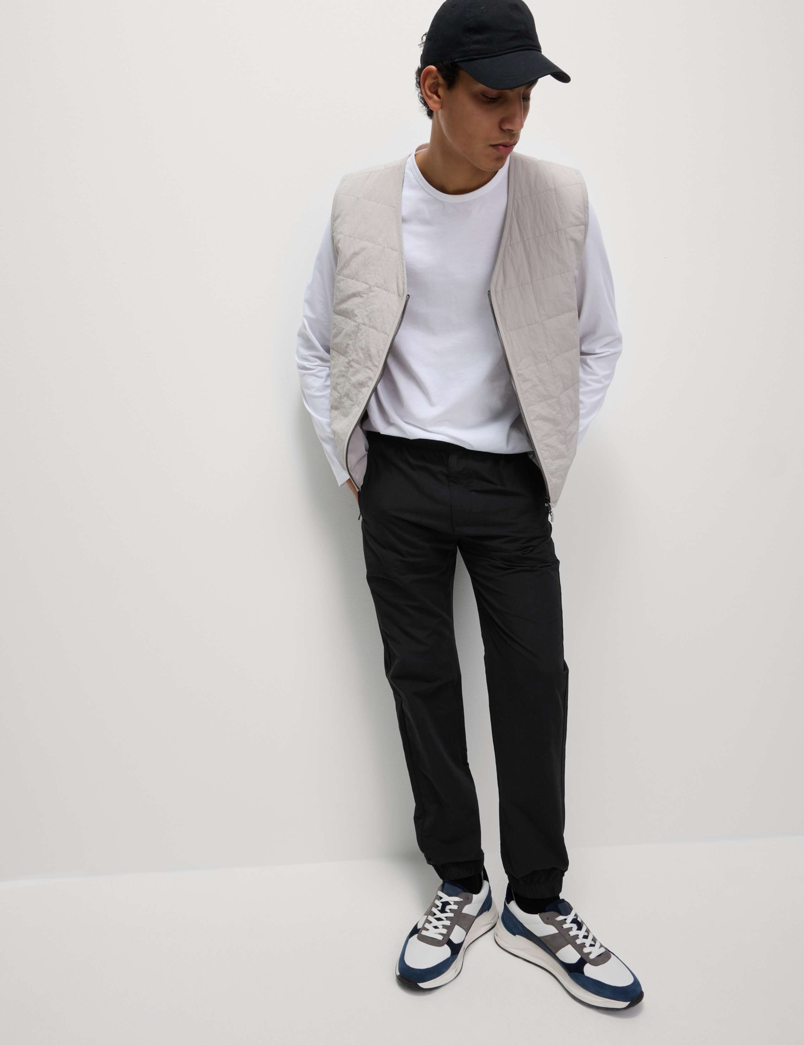 Slim Fit Textured Cuffed Trousers 4 of 6