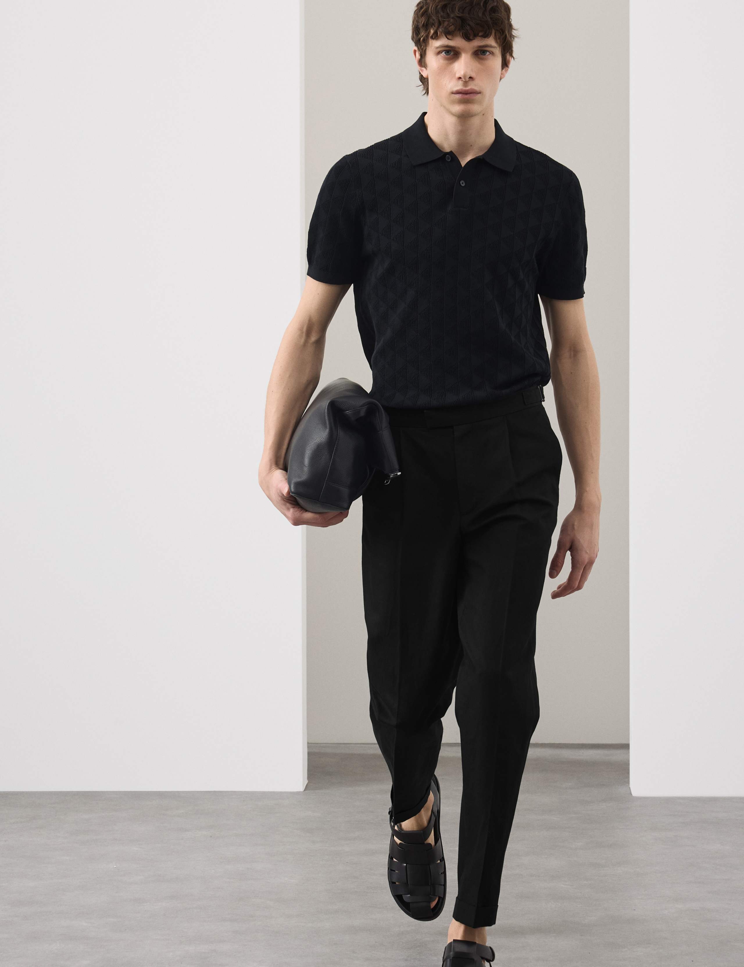 Tapered Fit Cotton Linen Blend Trousers 6 of 6