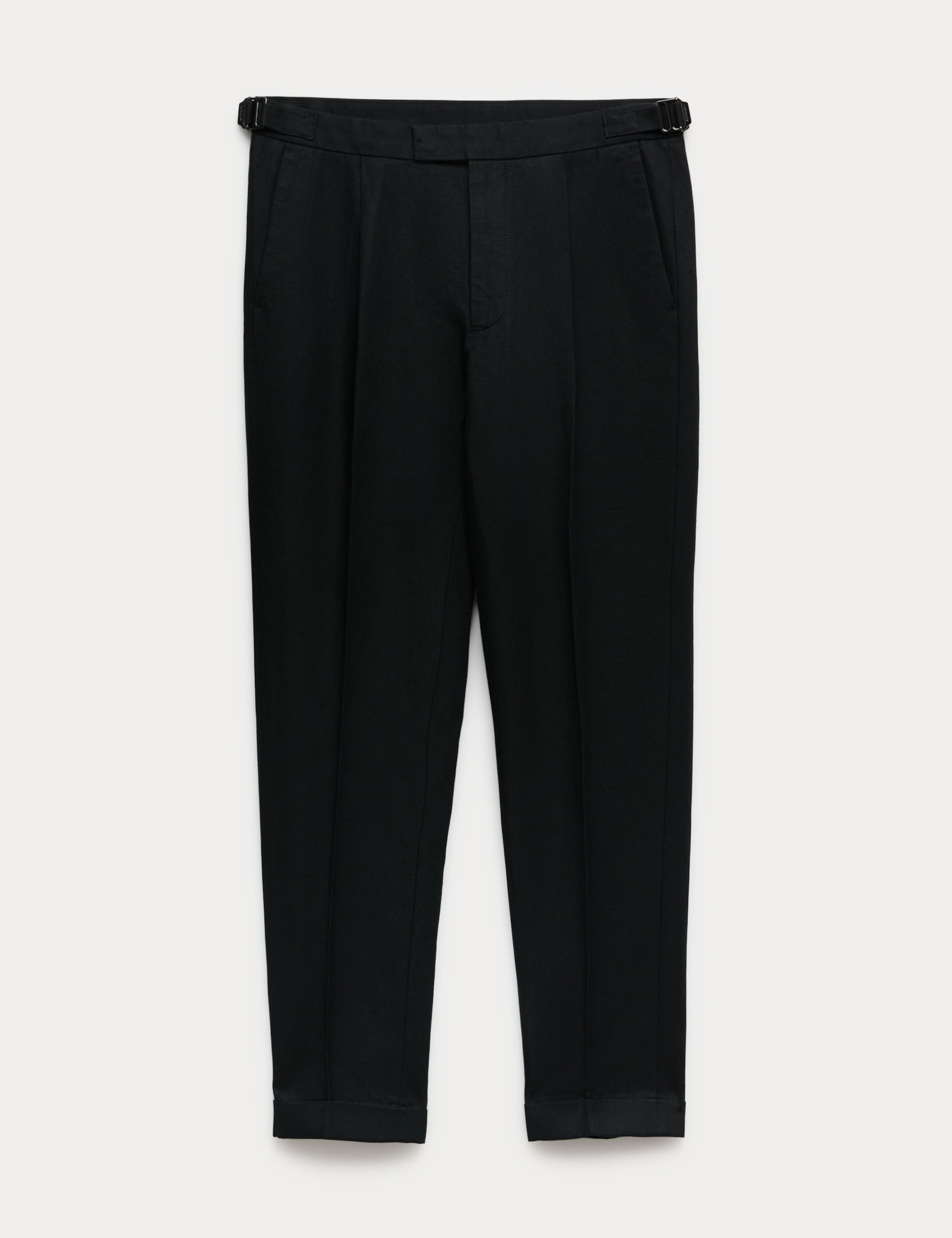 Tapered Fit Cotton Linen Blend Trousers 2 of 6