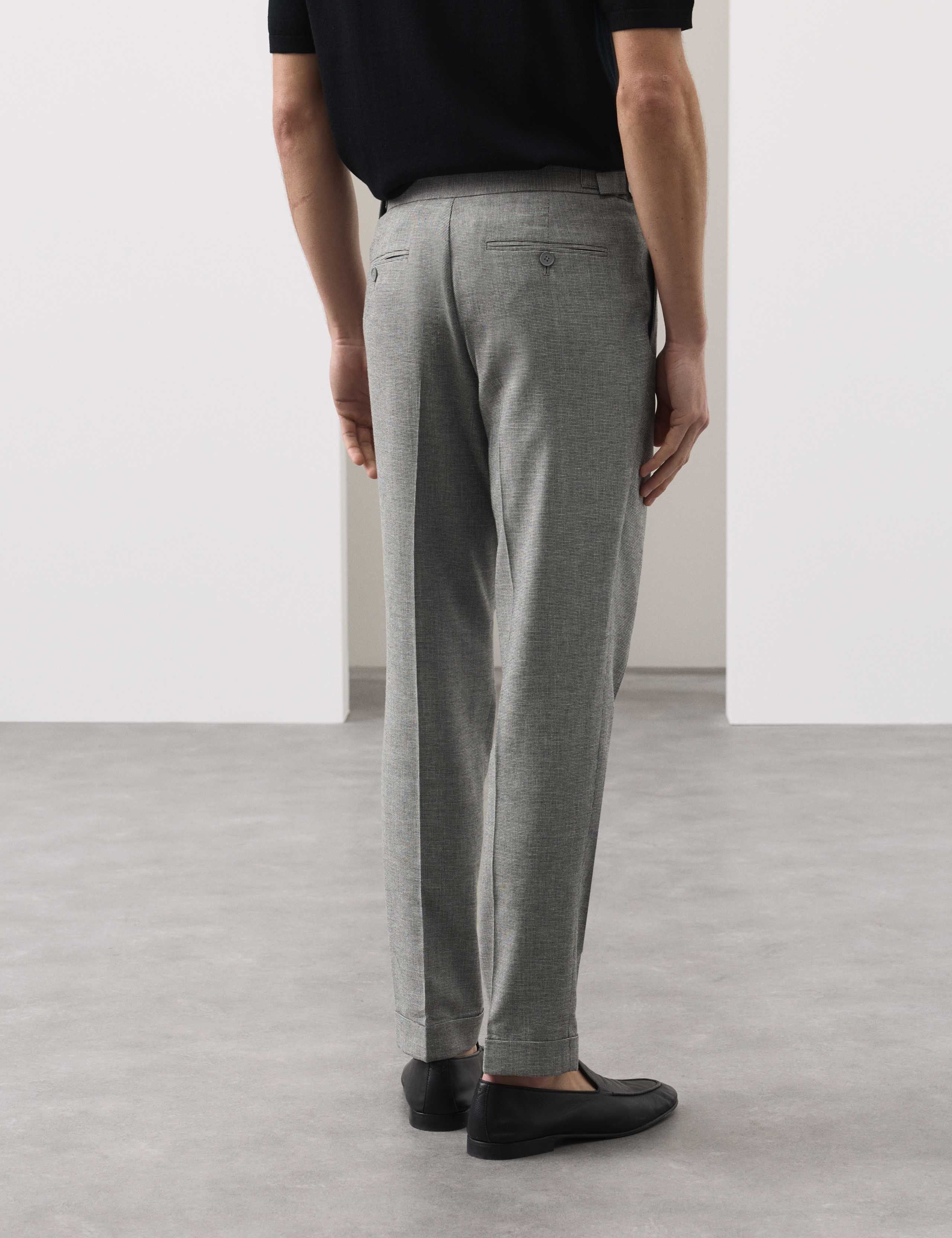 Tapered Fit Cotton Linen Blend Trousers 6 of 6