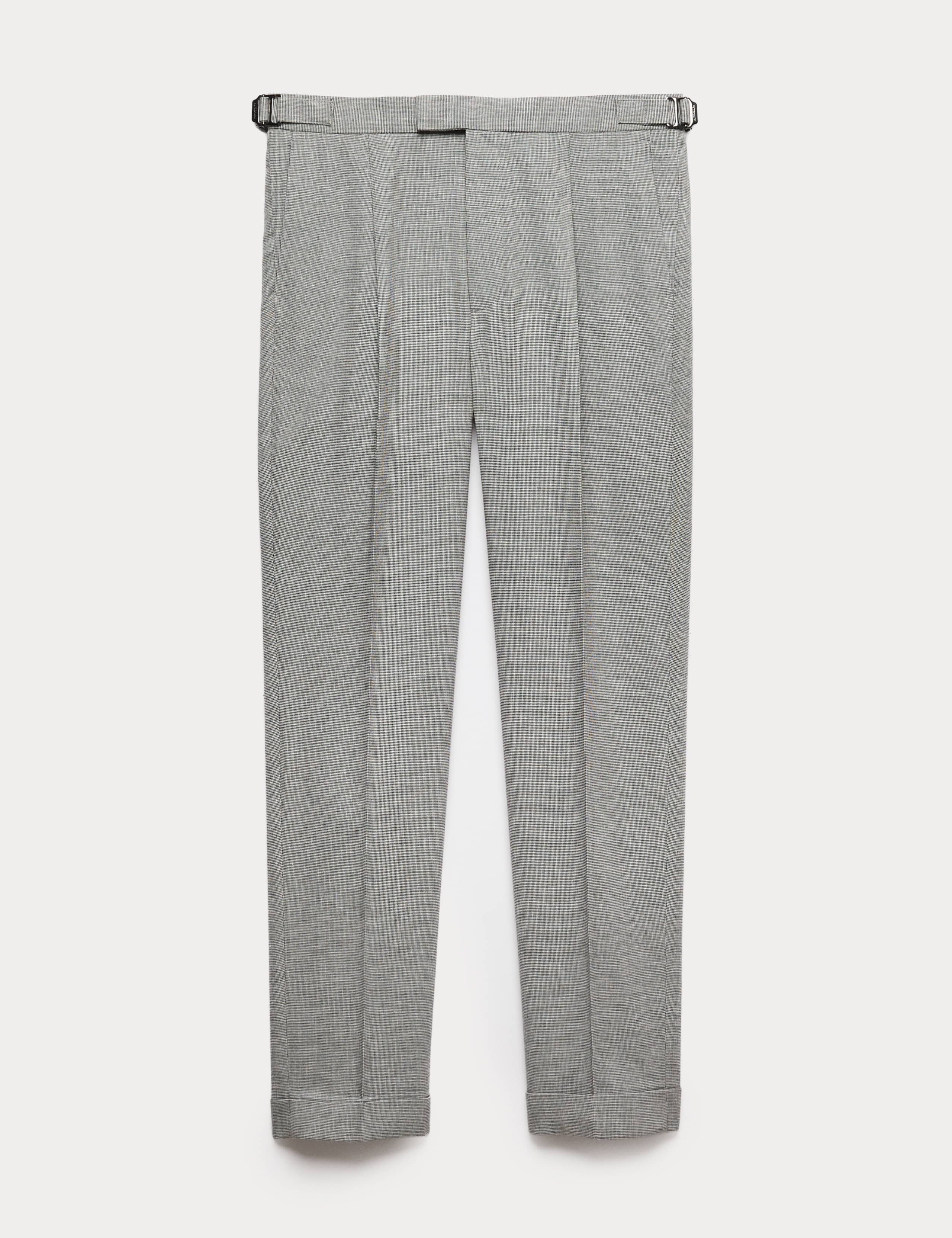 Tapered Fit Cotton Linen Blend Trousers 2 of 6