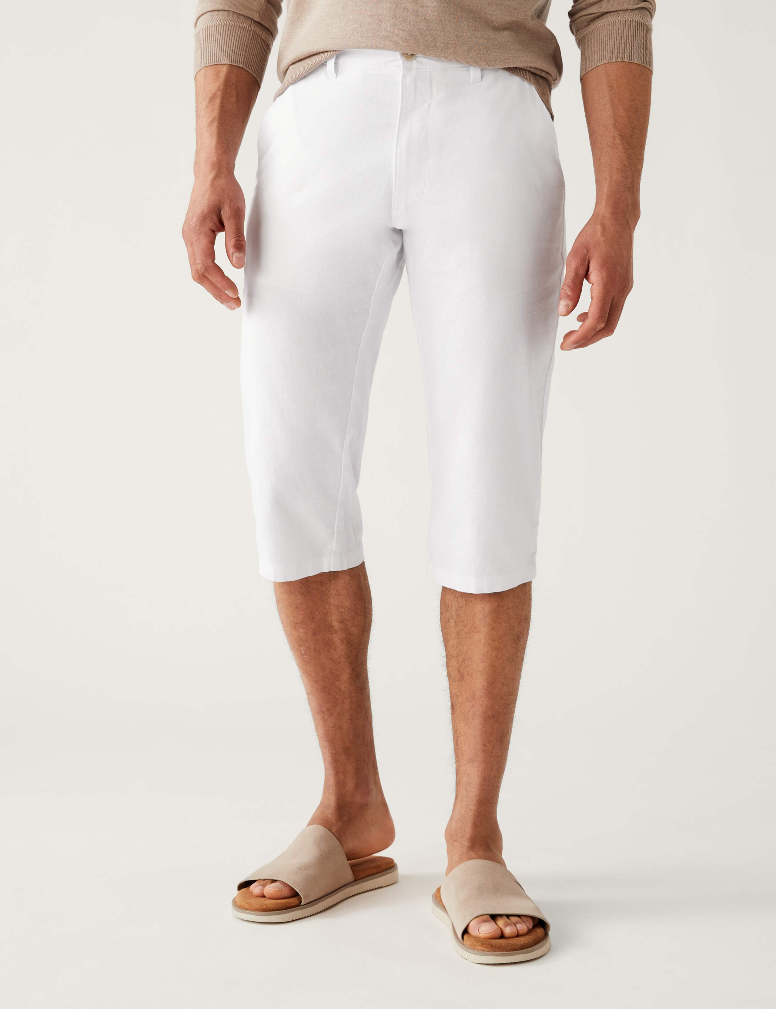 Linen Blend 3/4 Leg Shorts 1 of 5
