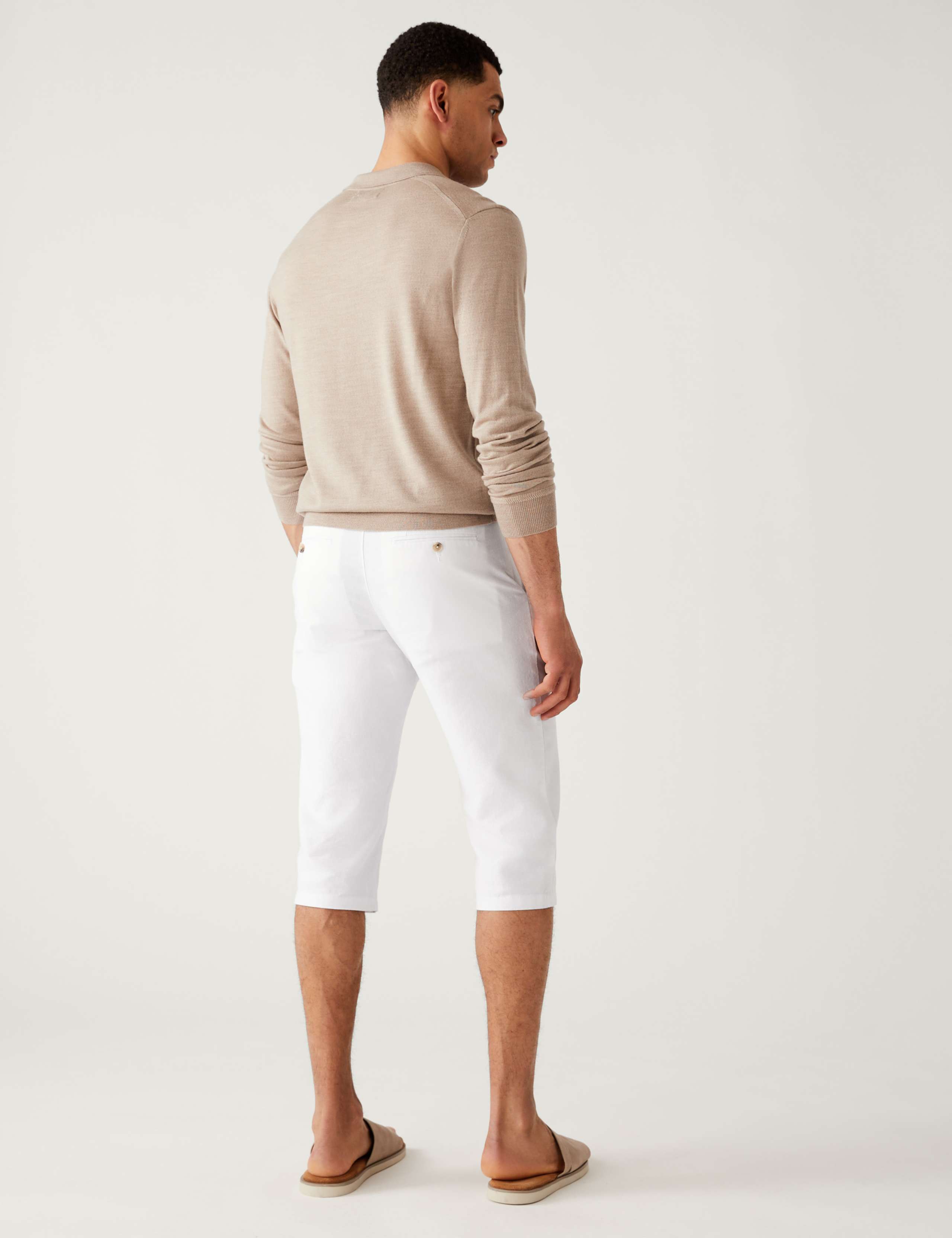 Linen Blend 3/4 Leg Shorts 5 of 5