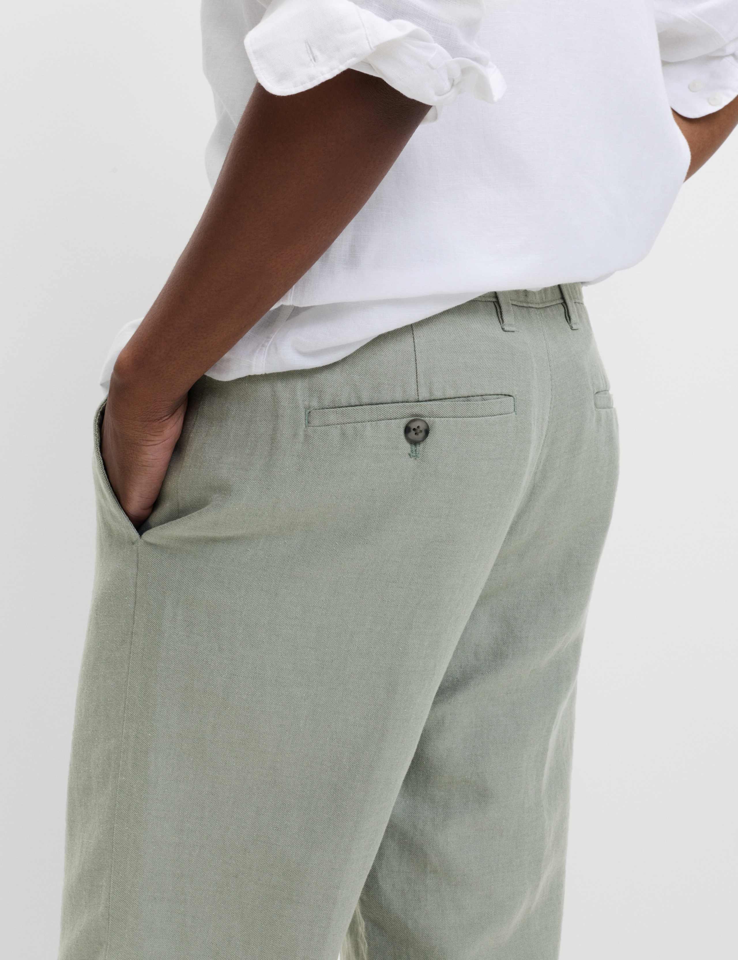 Regular Fit Linen Blend Chinos 3 of 6