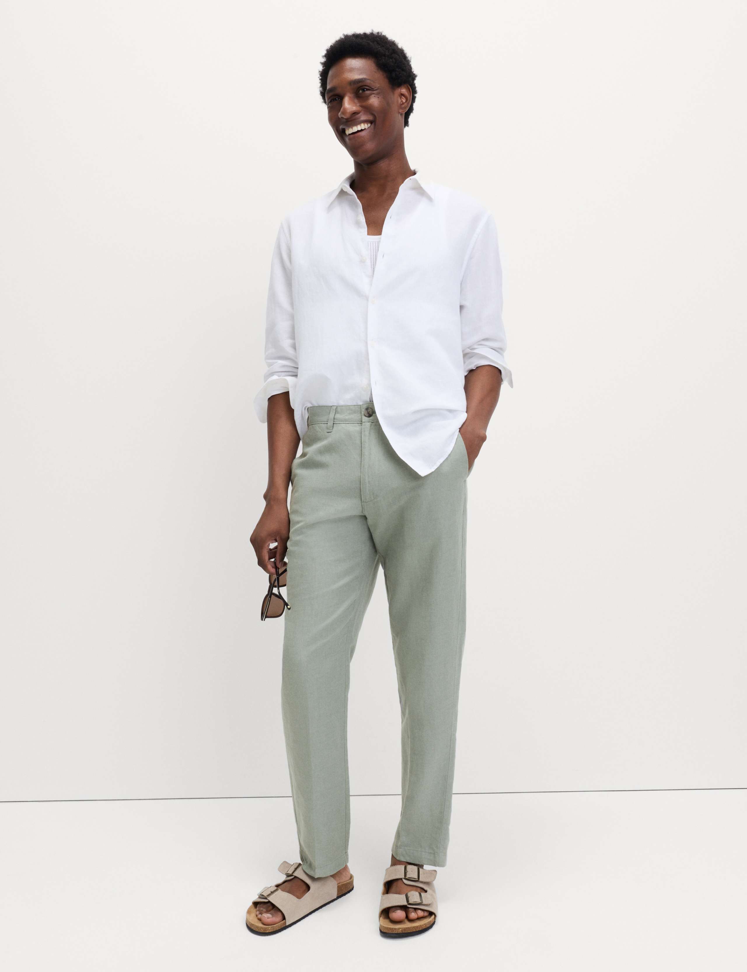 Regular Fit Linen Blend Chinos 5 of 6