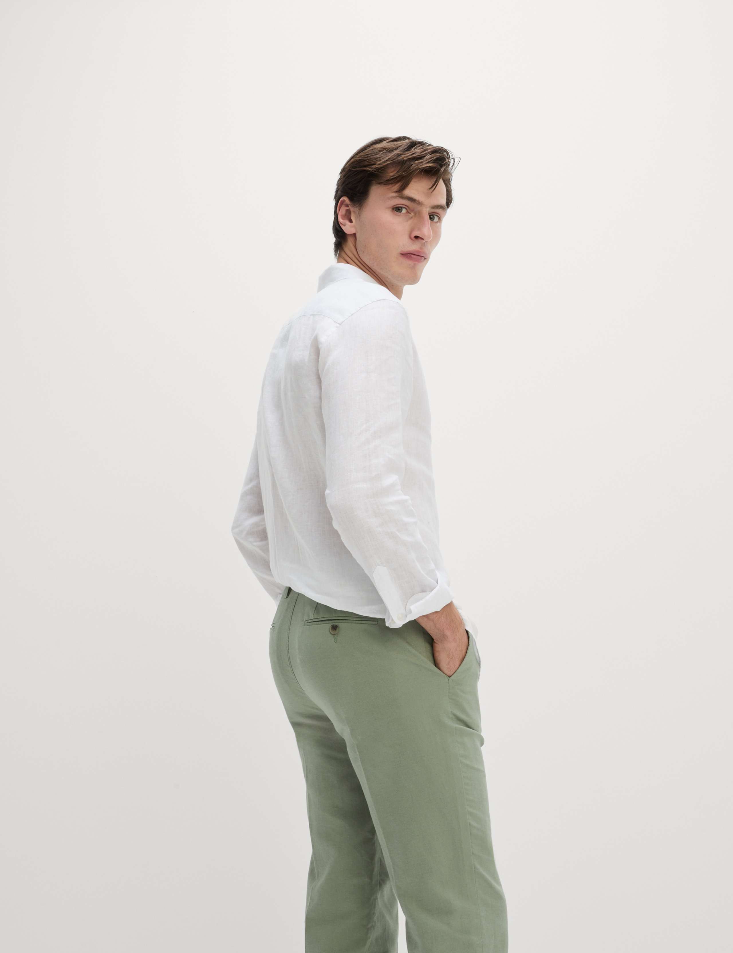 Regular Fit Cotton Linen Blend Chinos 3 of 5