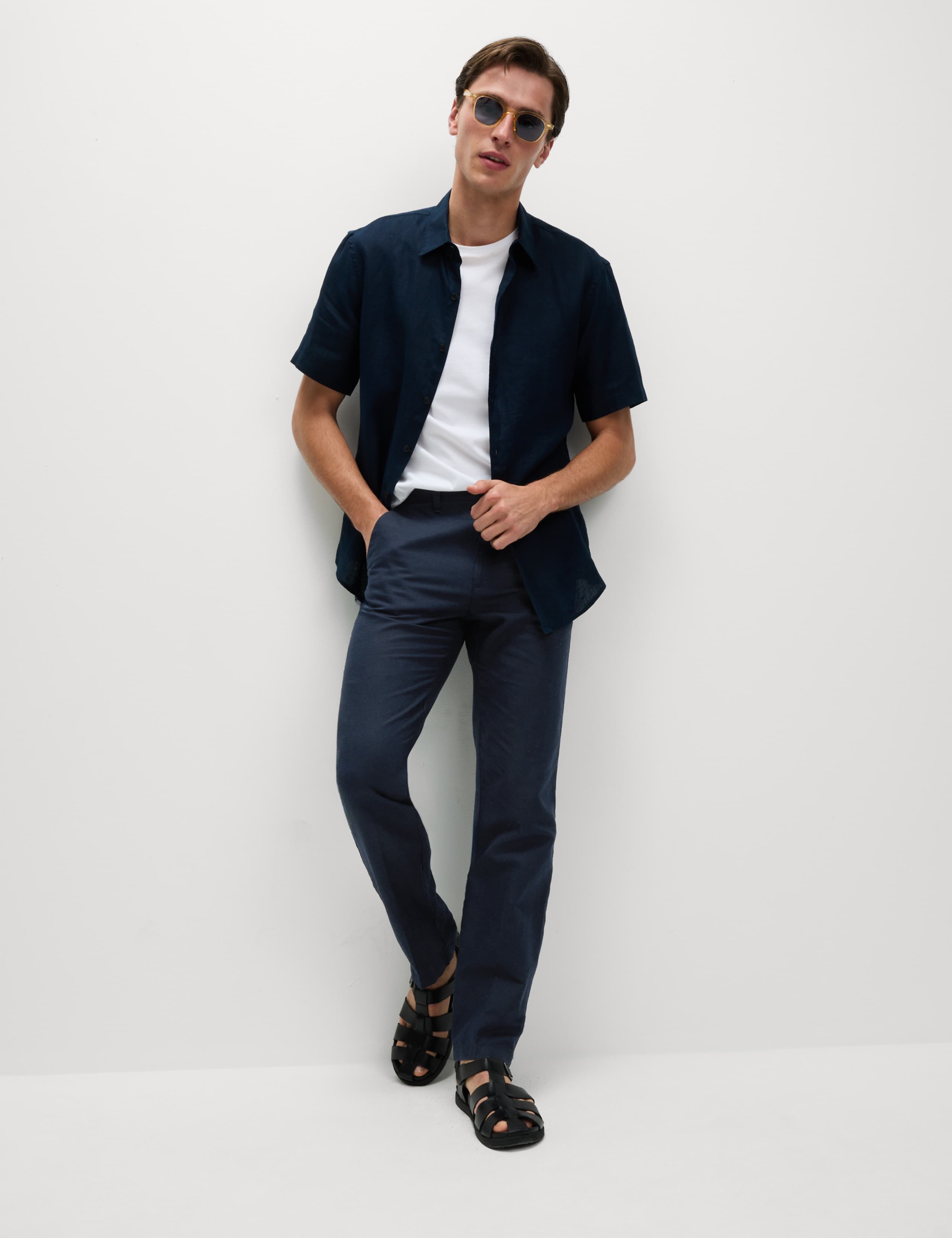Regular Fit Cotton Linen Blend Chinos 3 of 5