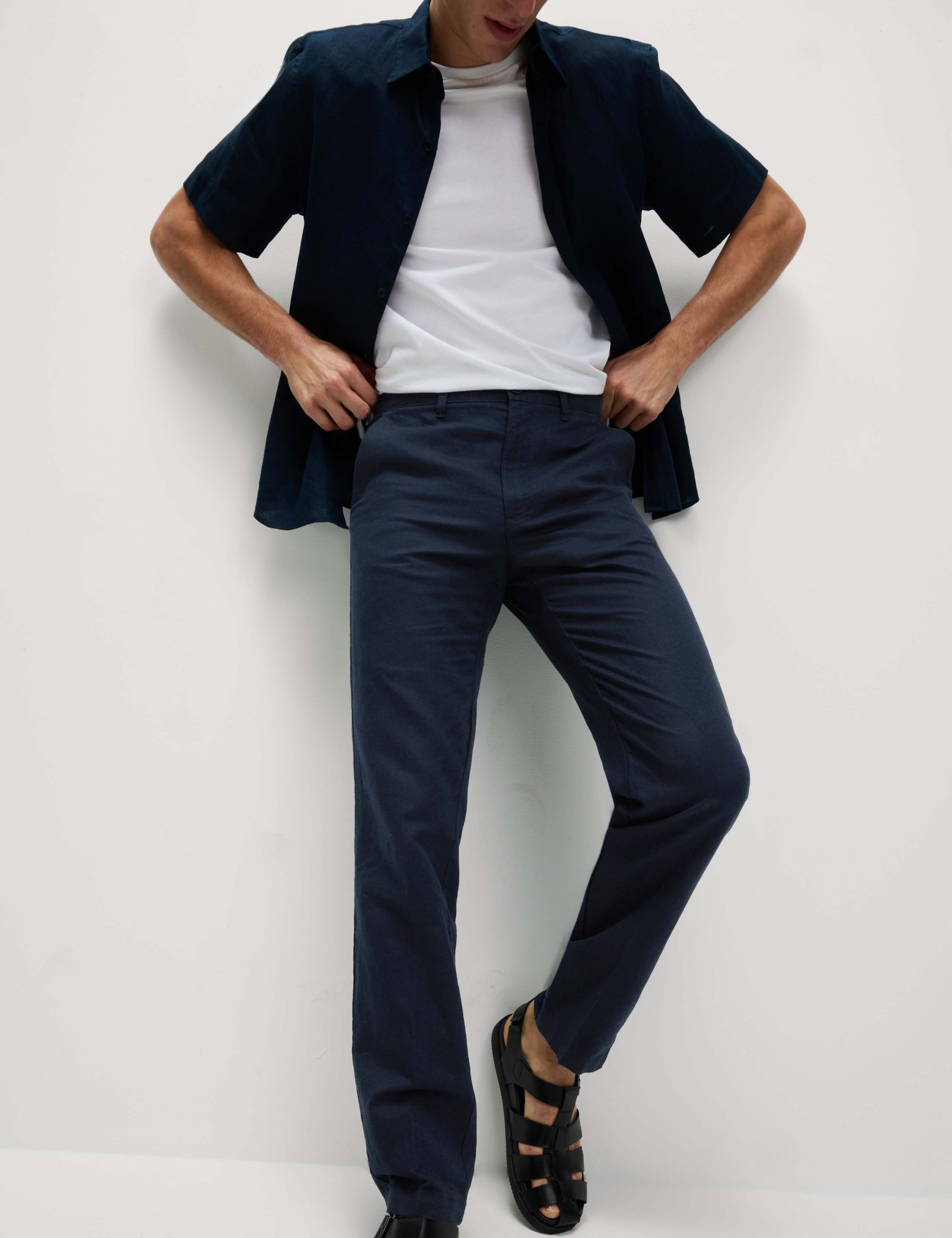Regular Fit Cotton Linen Blend Chinos 4 of 5