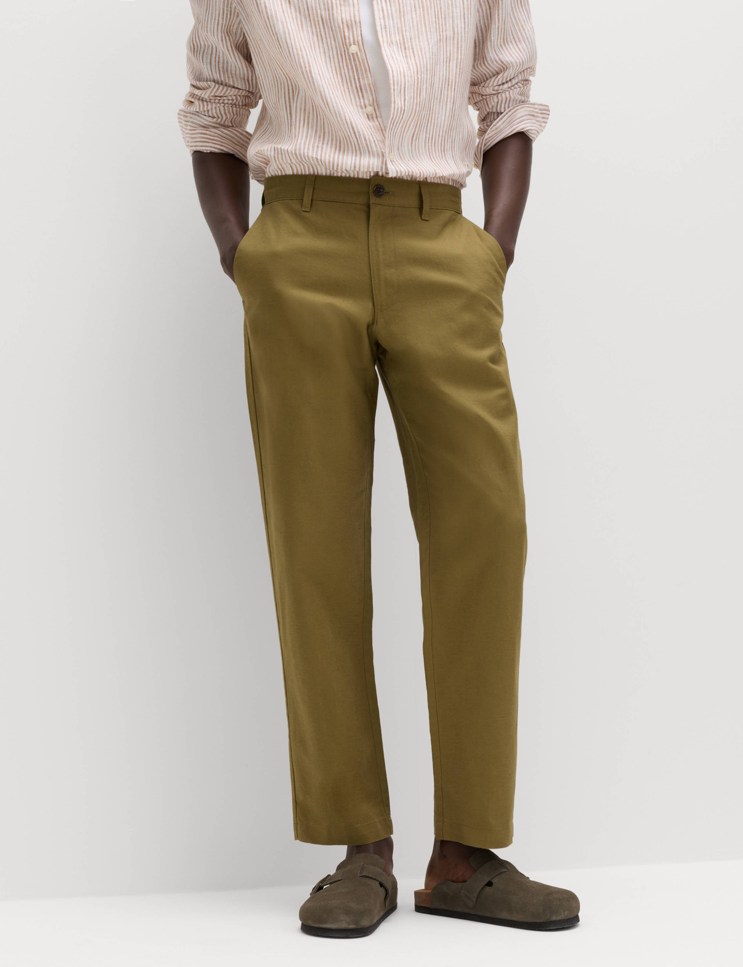 Regular Fit Linen Blend Chinos 3 of 7
