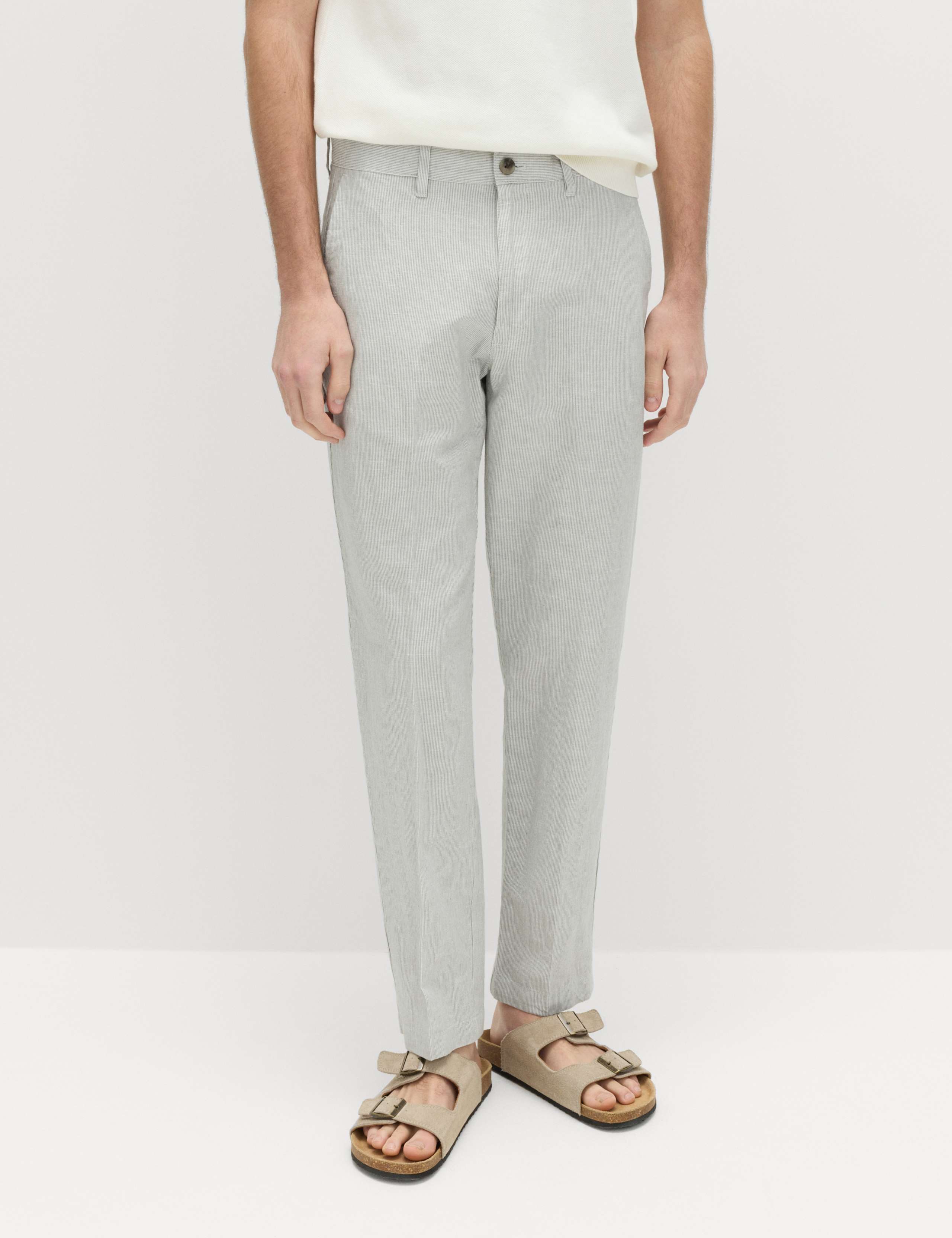 Regular Fit Linen Blend Chinos 1 of 6
