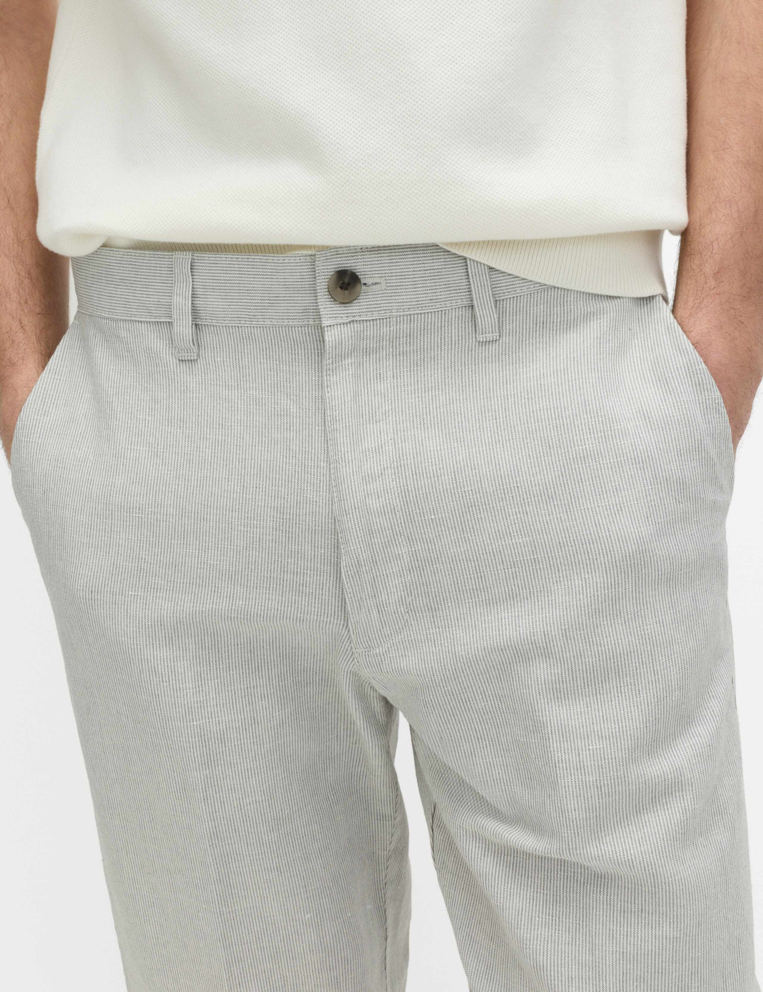 Regular Fit Linen Blend Chinos 4 of 6