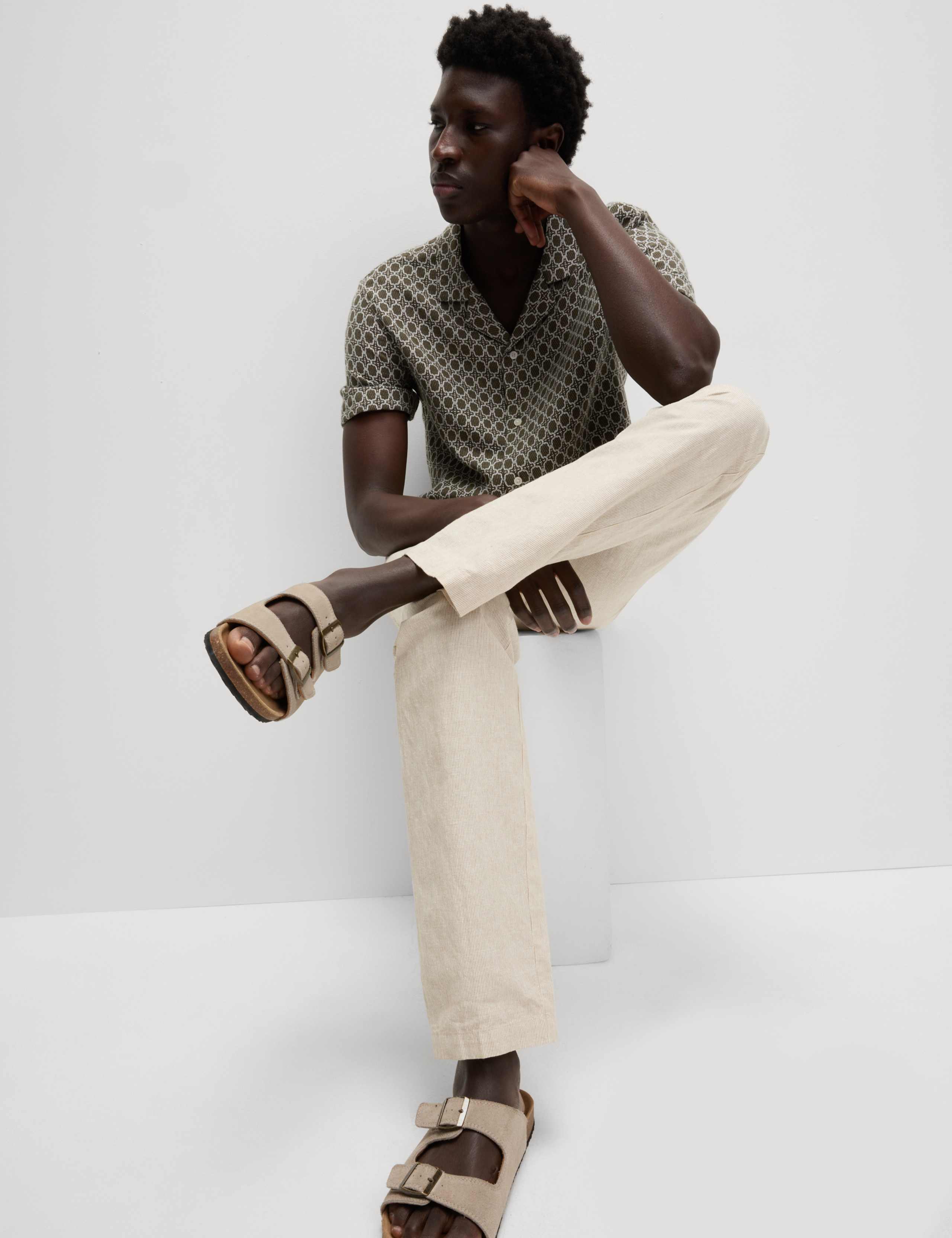 Regular Fit Cotton Linen Blend Chinos 5 of 6