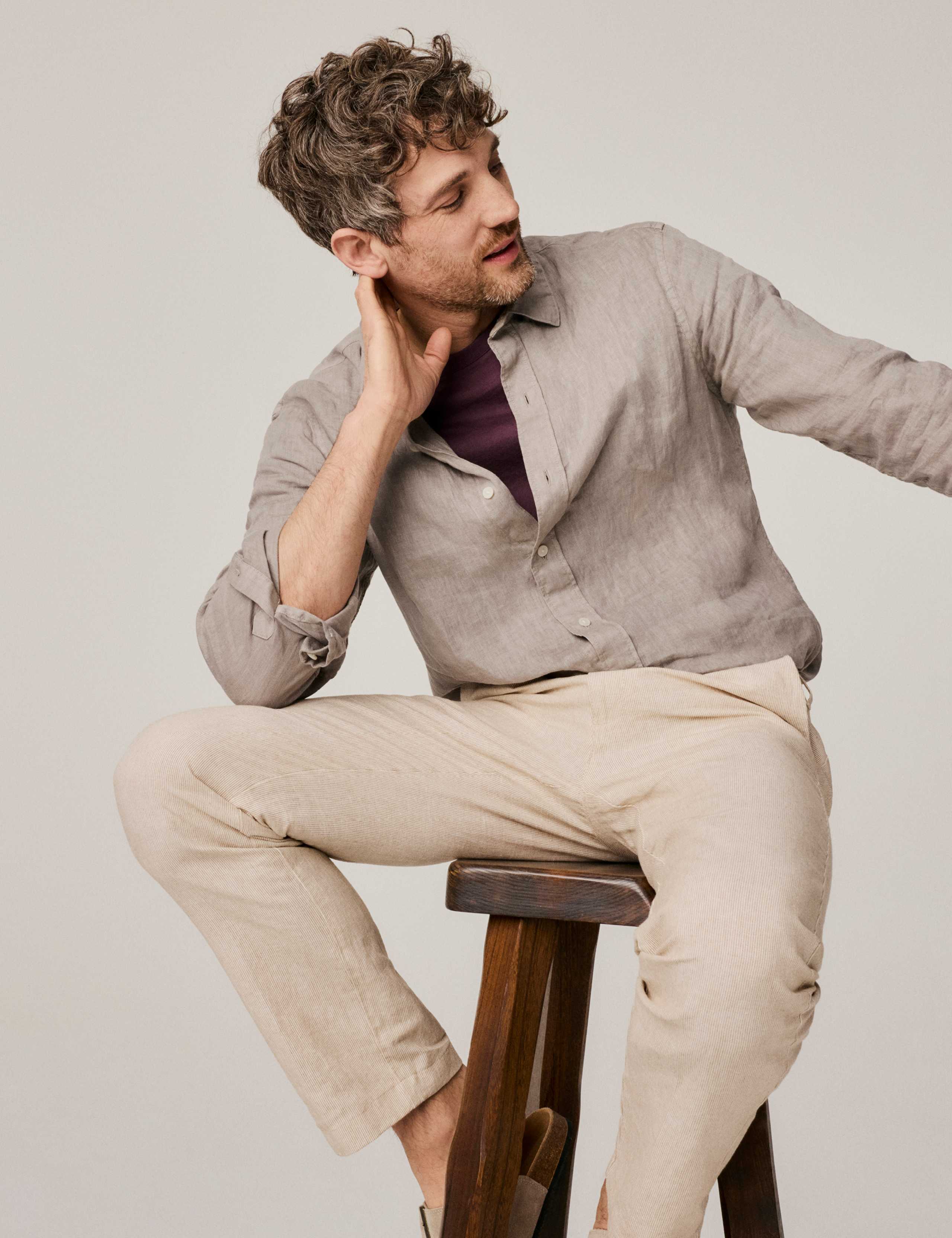 Regular Fit Cotton Linen Blend Chinos 6 of 6
