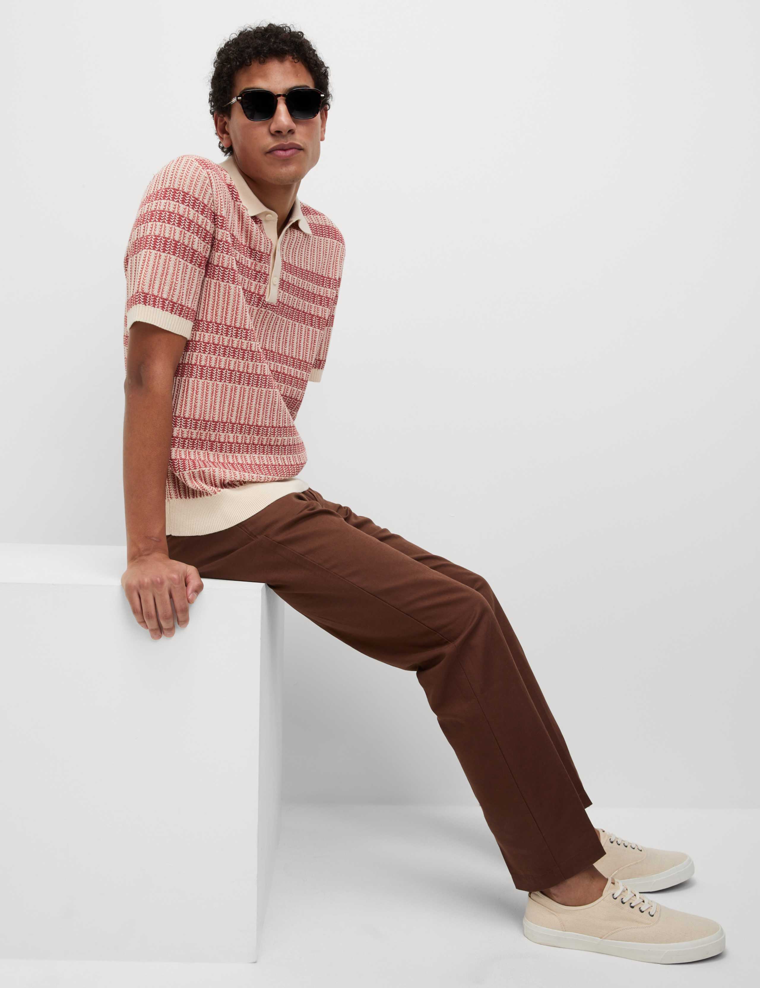 Regular Fit Cotton Linen Blend Chinos 4 of 5