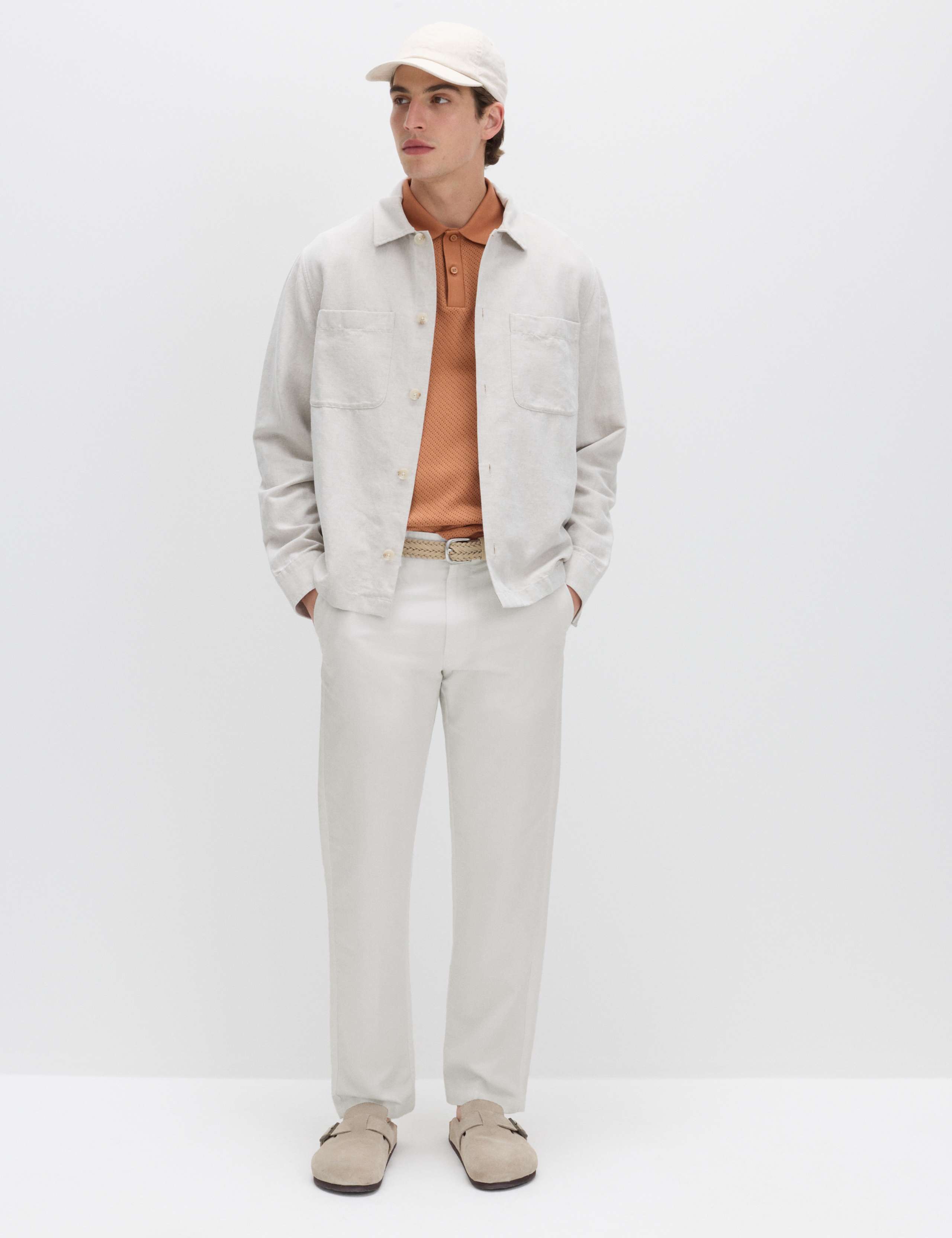 Regular Fit Linen Blend Chinos 1 of 6