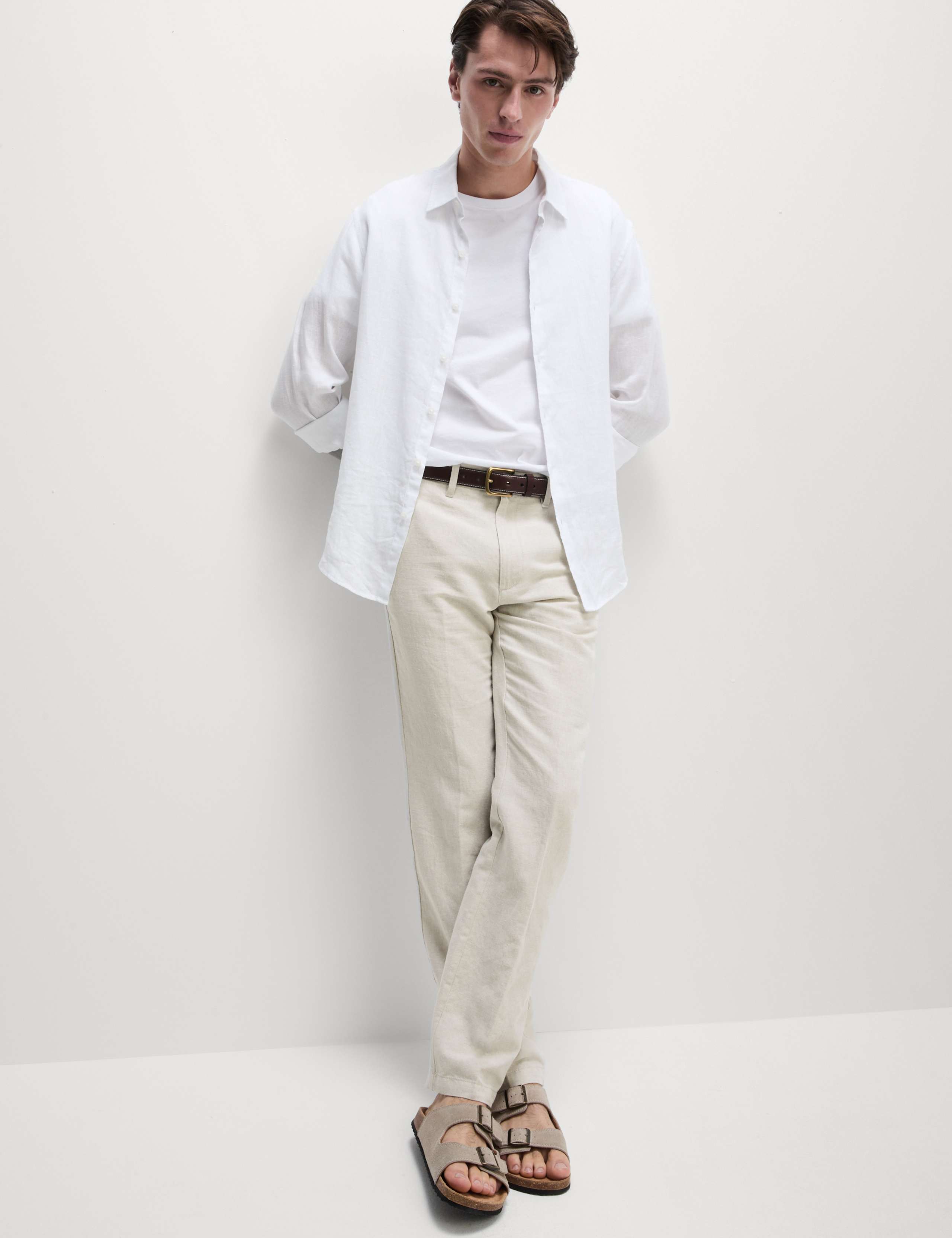 Regular Fit Cotton Linen Blend Chinos 3 of 6