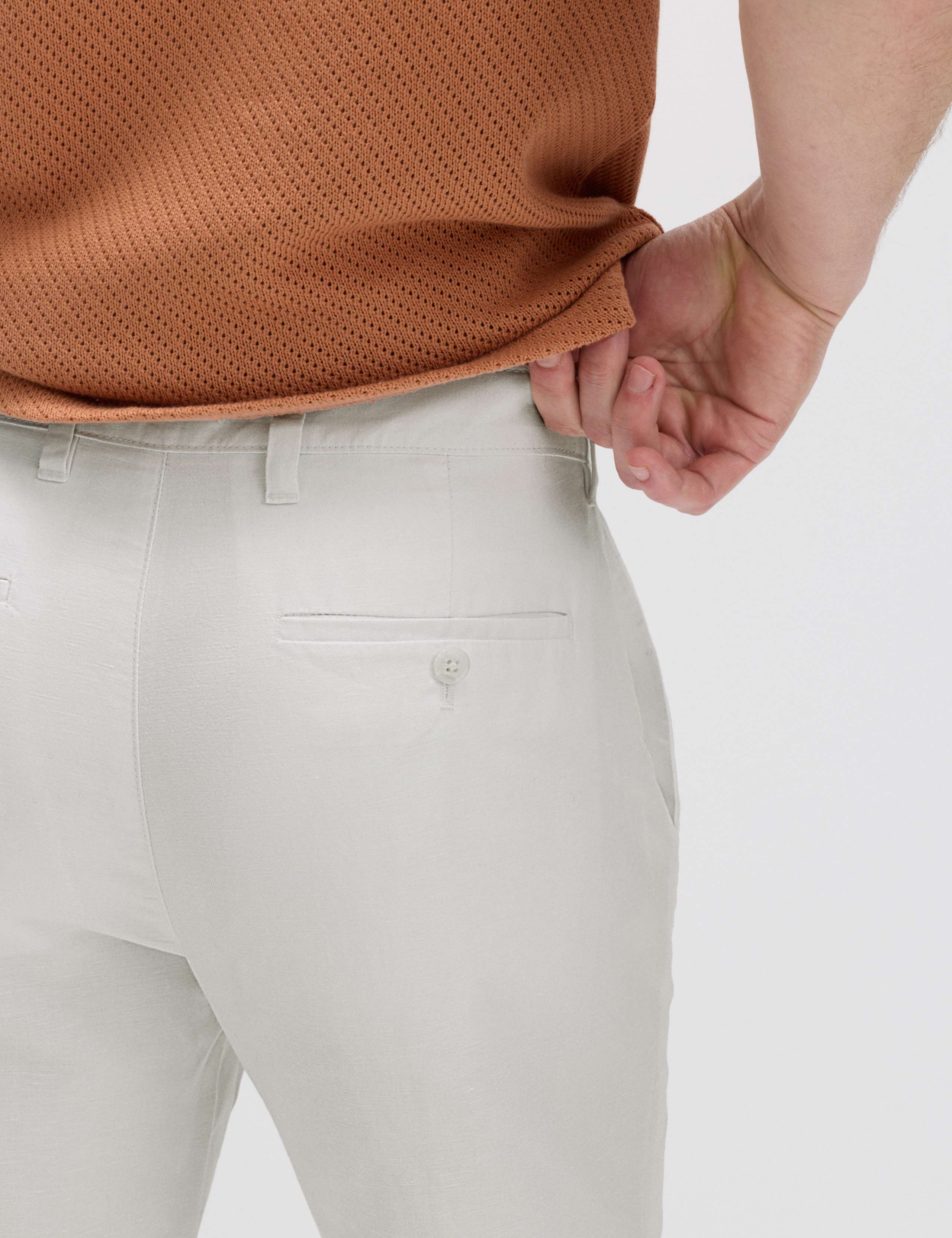 Regular Fit Linen Blend Chinos 4 of 6