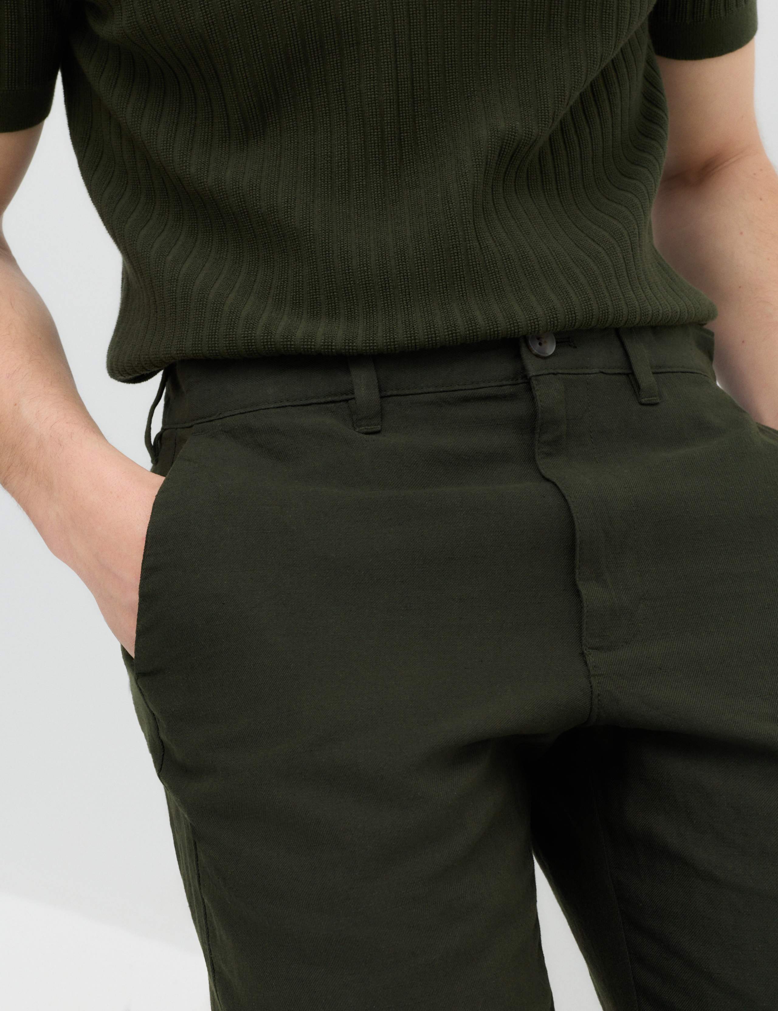 Regular Fit Linen Blend Chinos 4 of 7
