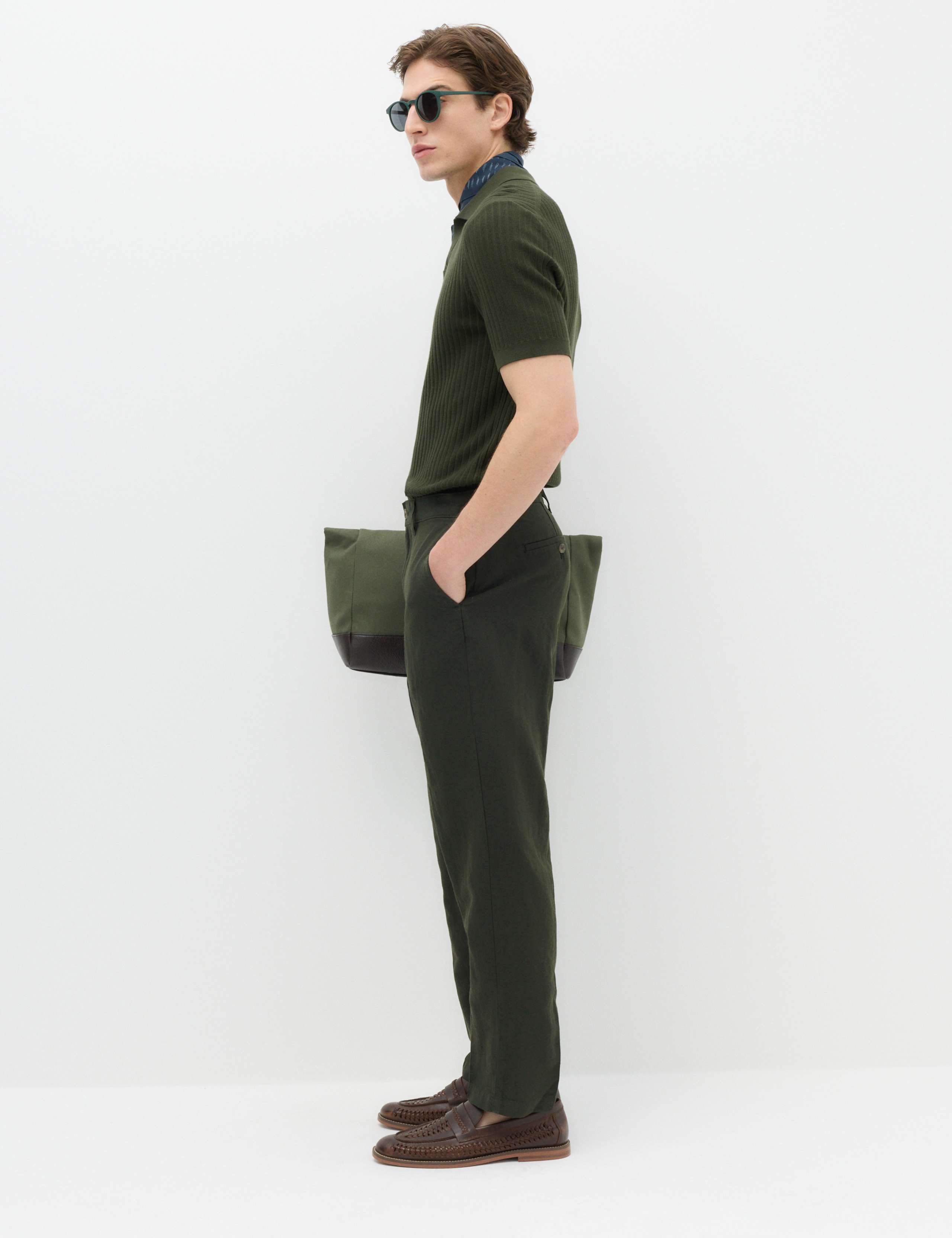 Regular Fit Linen Blend Chinos 5 of 7