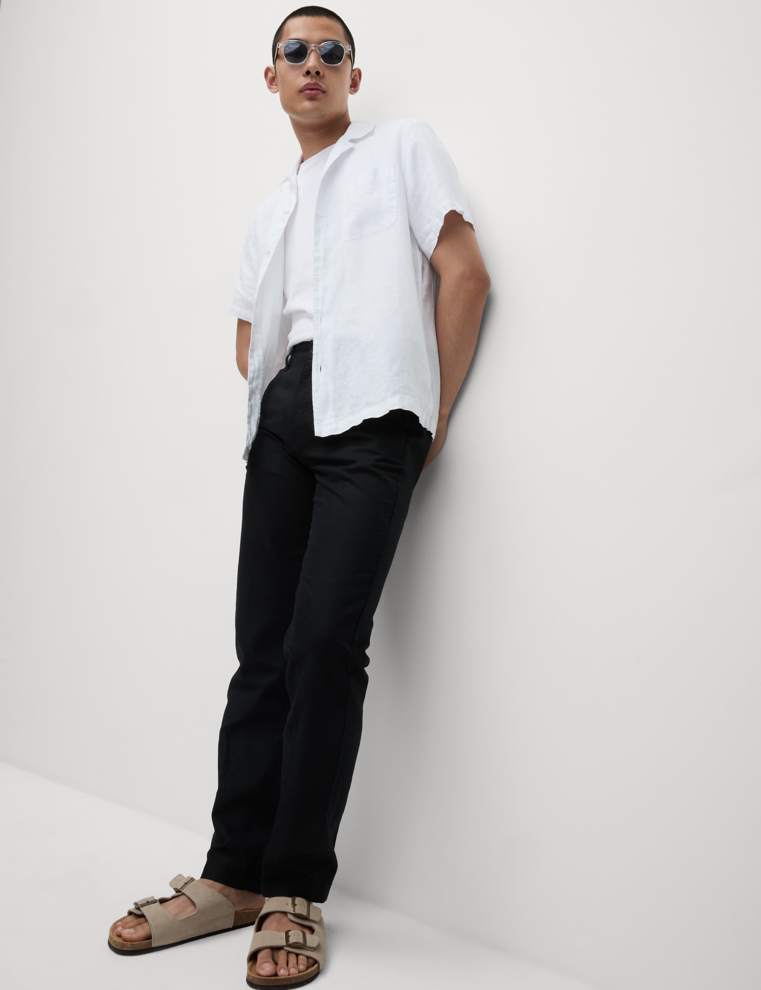 Regular Fit Linen Blend Chinos 1 of 5