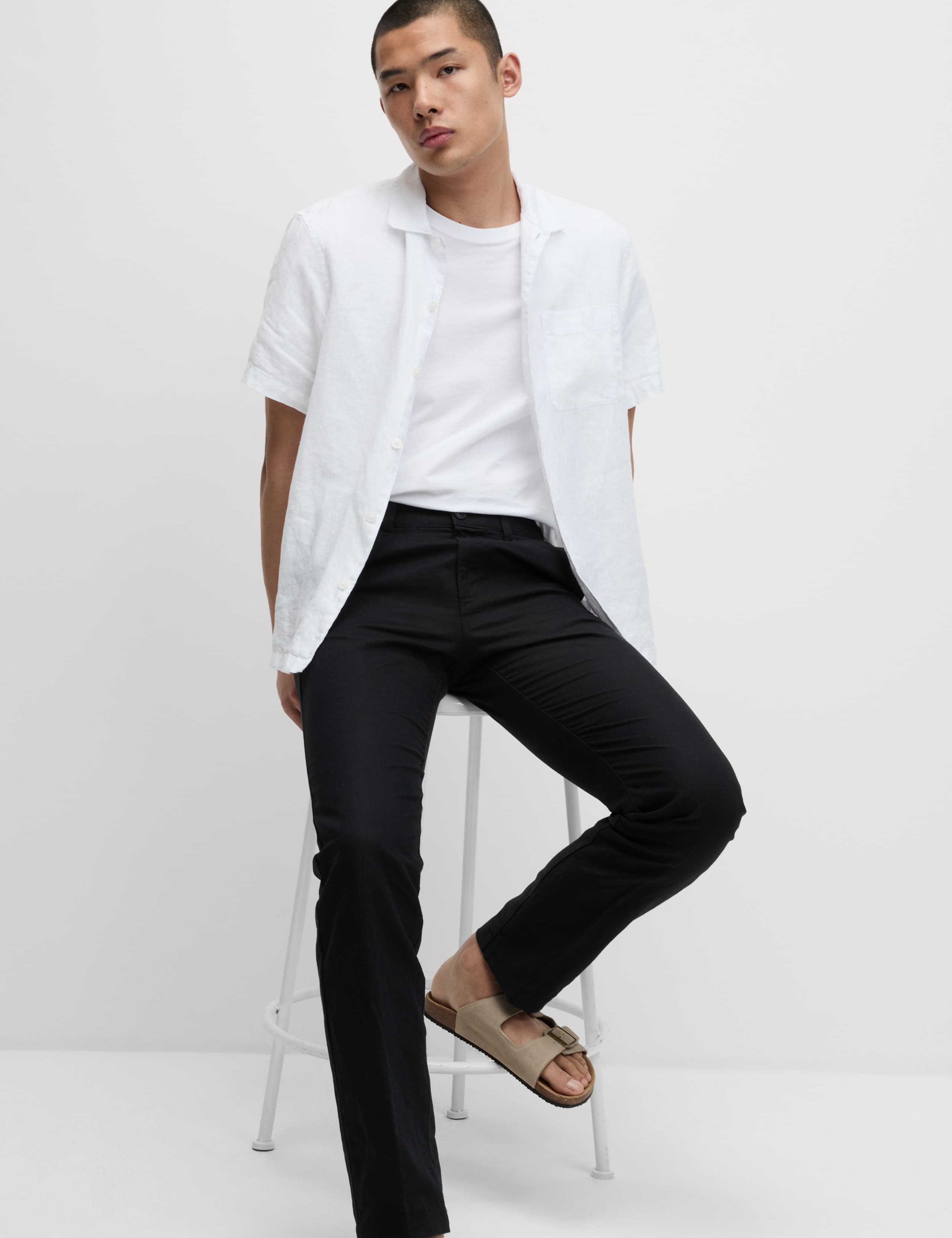 Regular Fit Cotton Linen Blend Chinos 4 of 5