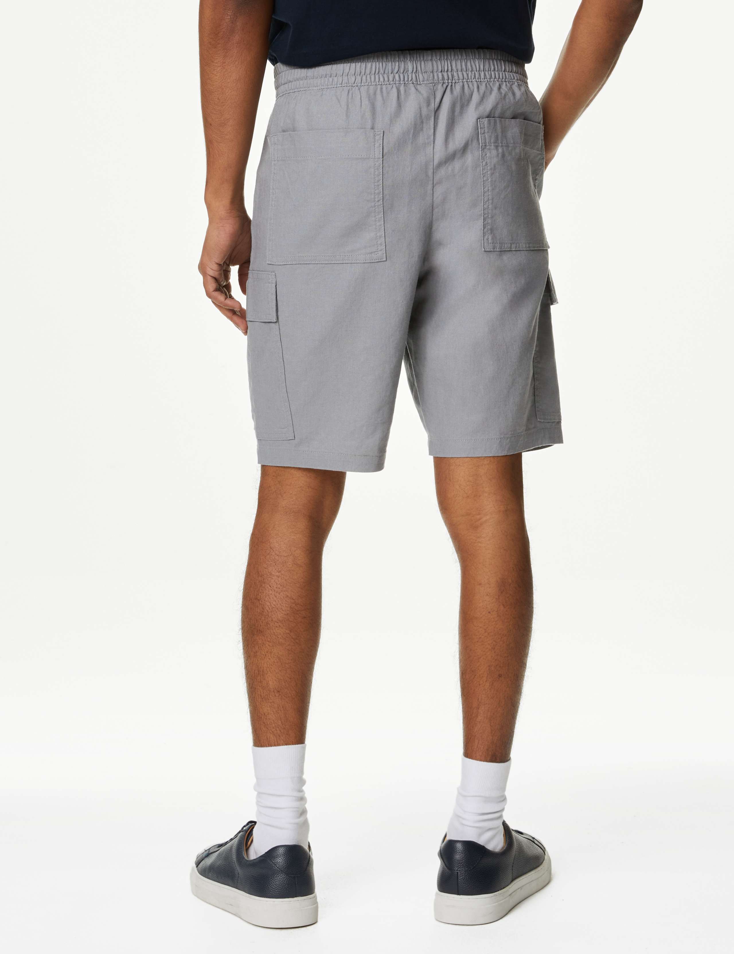 Linen Blend Elasticated Waist Utility Shorts' 5 of 5