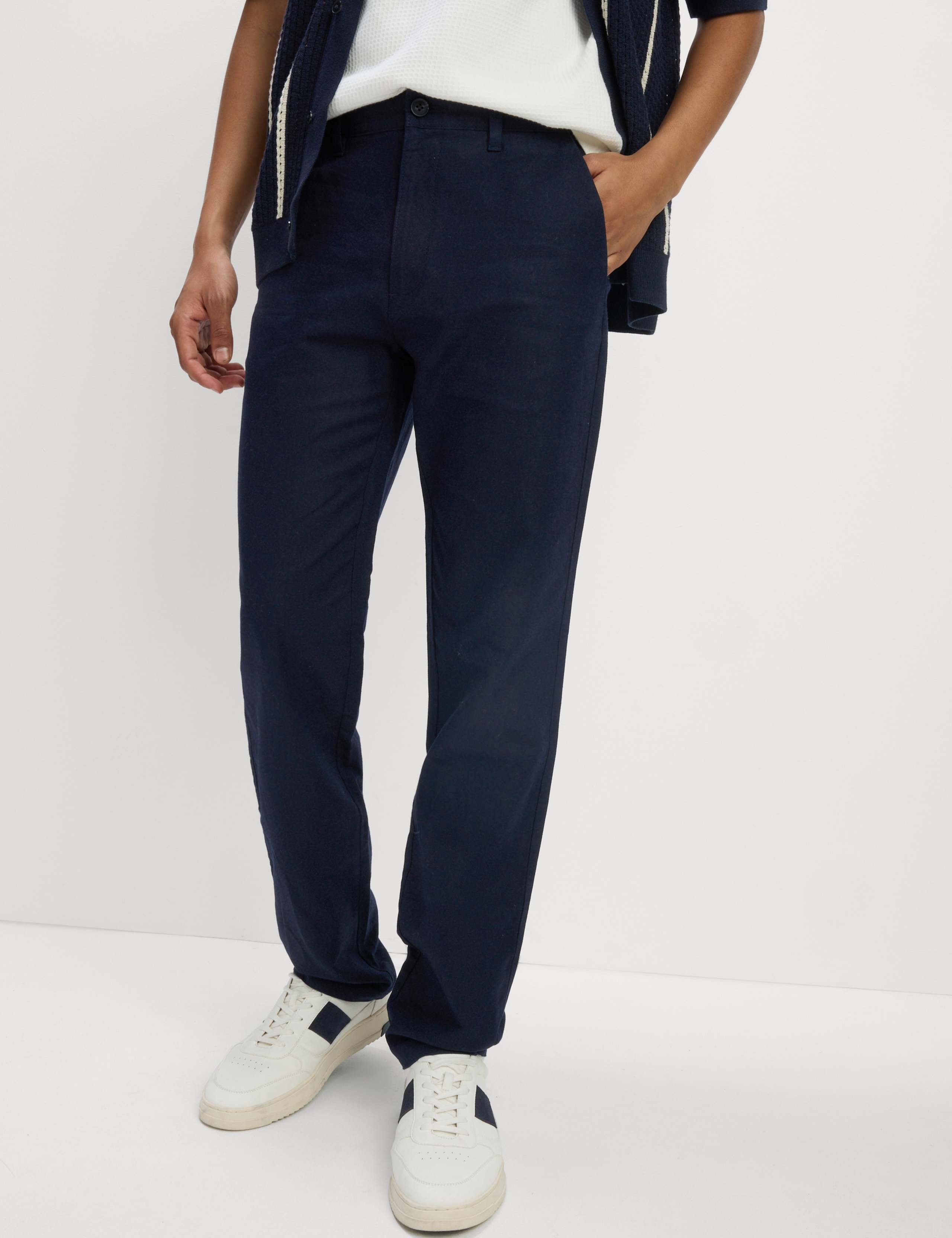 2pk Regular Fit Cotton Linen Blend Chinos 2 of 4