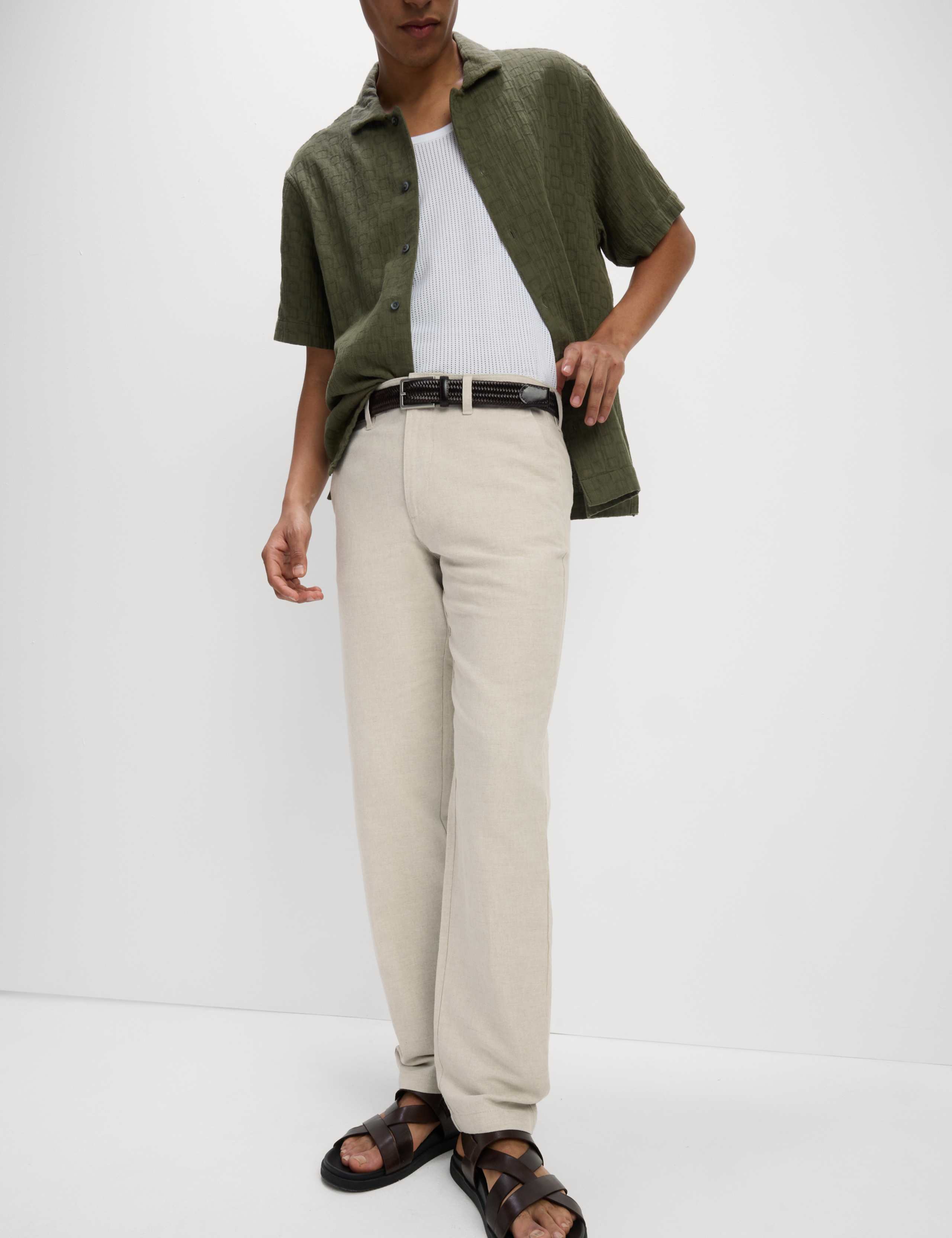 2 Pack Regular Fit Cotton Linen Blend Chinos 5 of 5