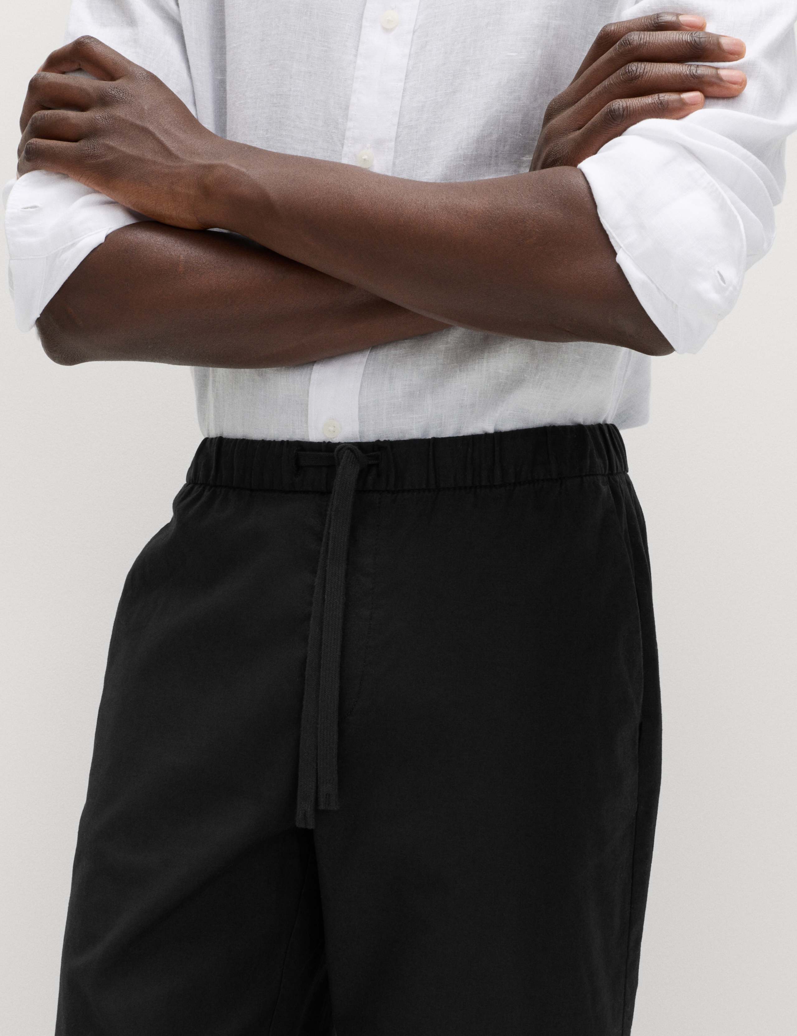 Loose Fit Linen Blend Elasticated Waist Trousers 3 of 6