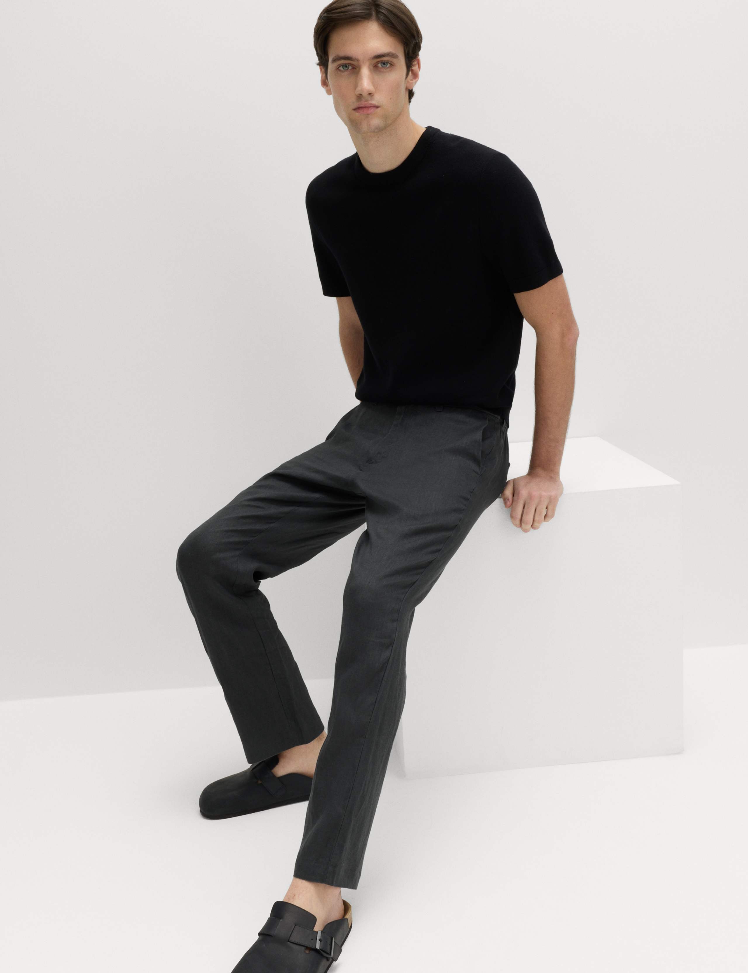 Pure Linen Half- Elasticated Waist Trousers 5 of 7