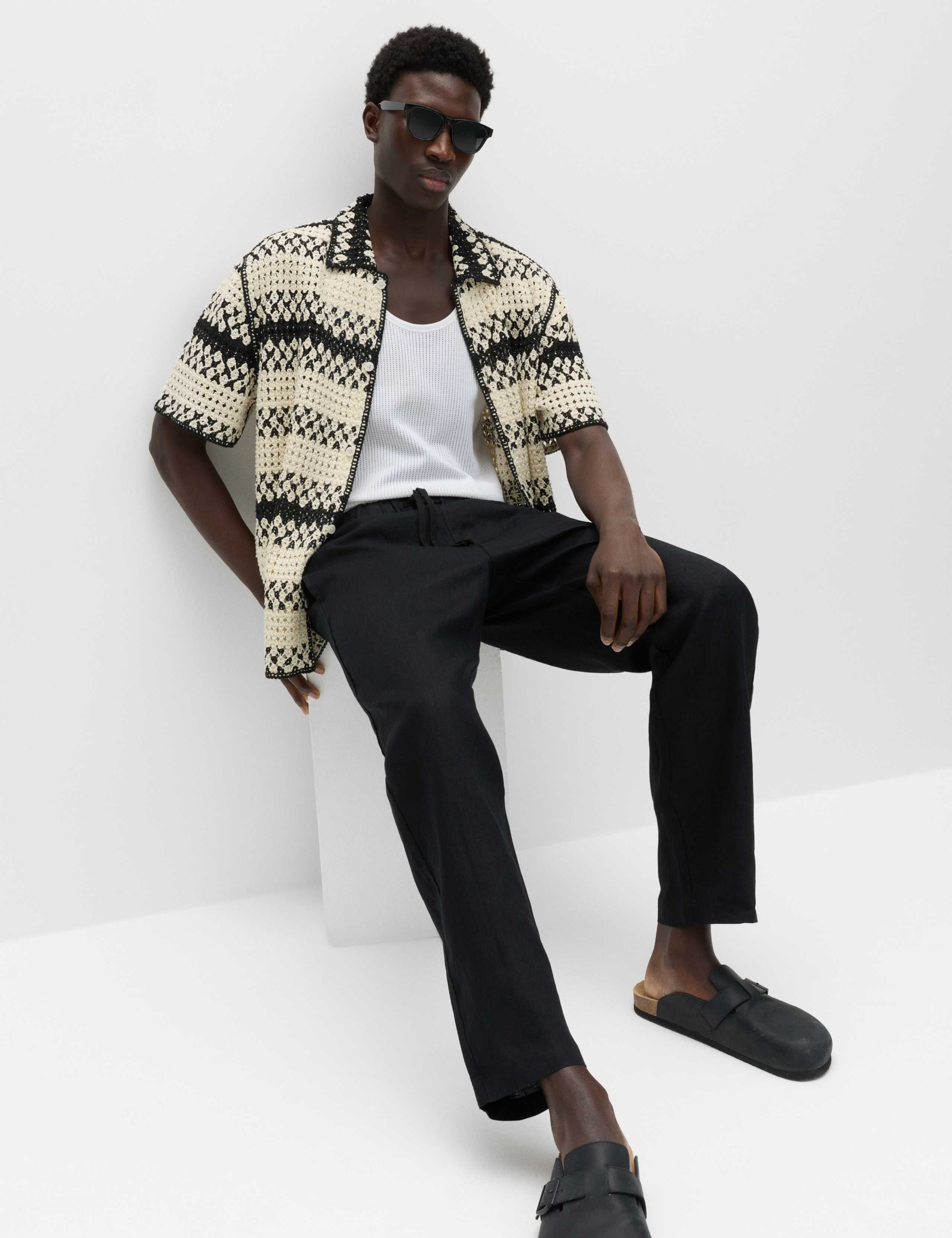 Loose Fit Pure Linen Elasticated Waist Trousers 5 of 5