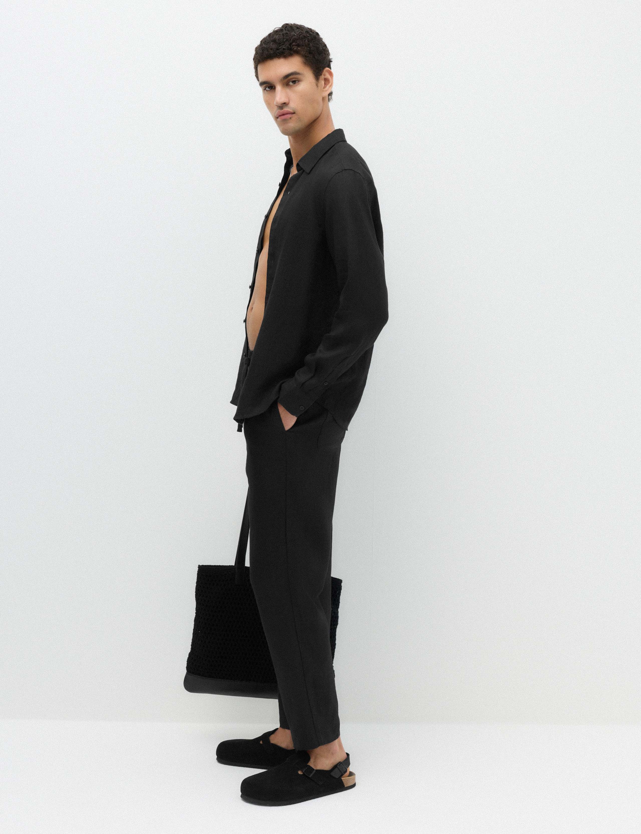 Loose Fit Pure Linen Elasticated Waist Trousers 5 of 6